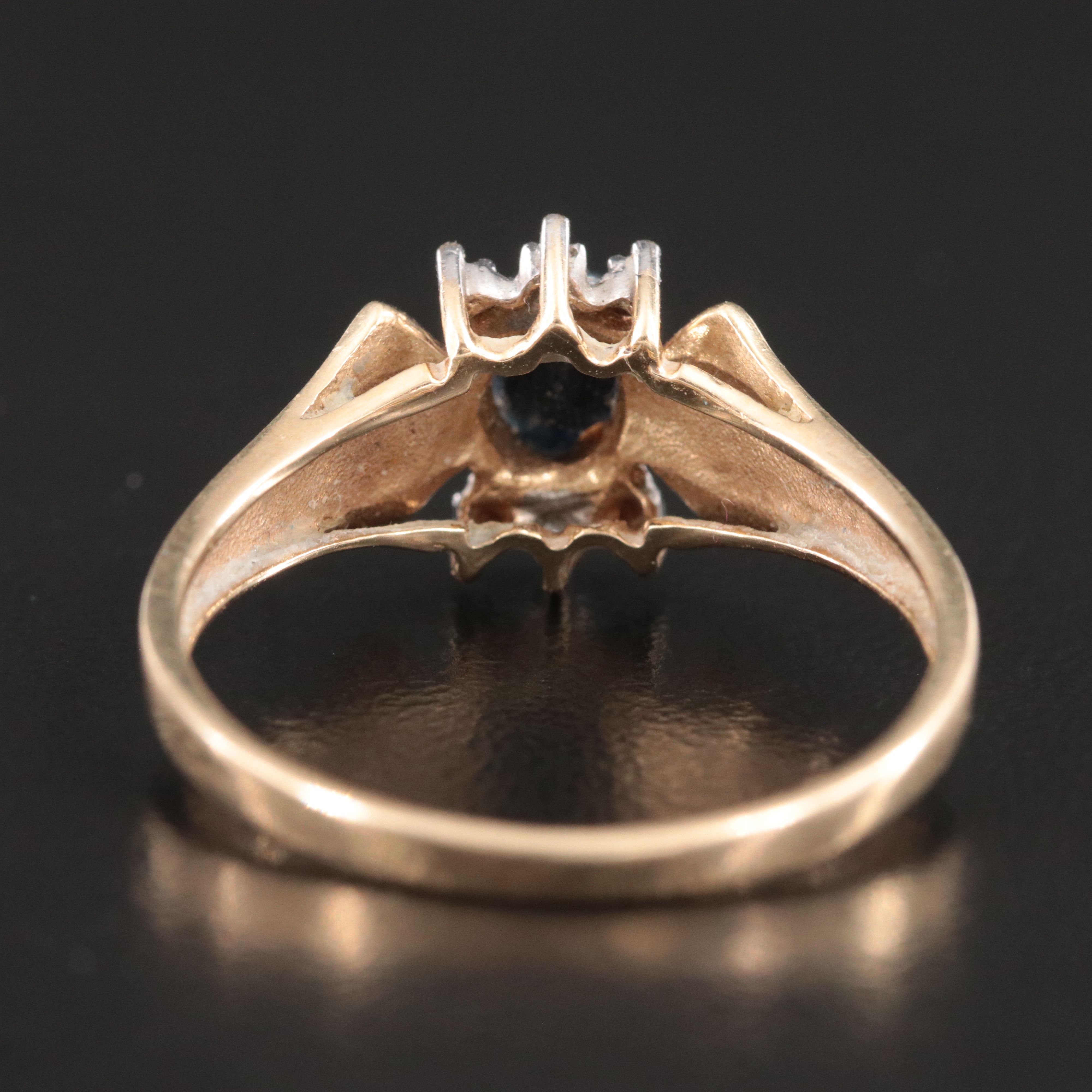 Vintage 10K Sapphire and Diamond Ring