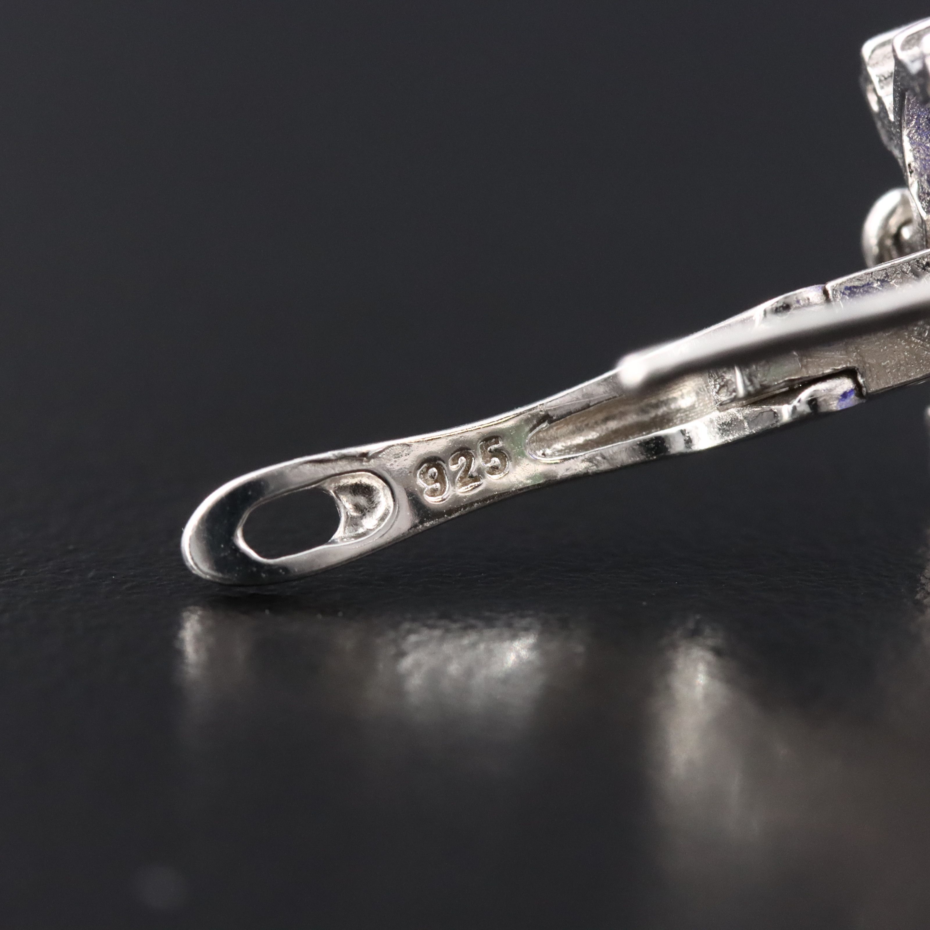 Sterling Filled Corundum and CZ Drop Earrings