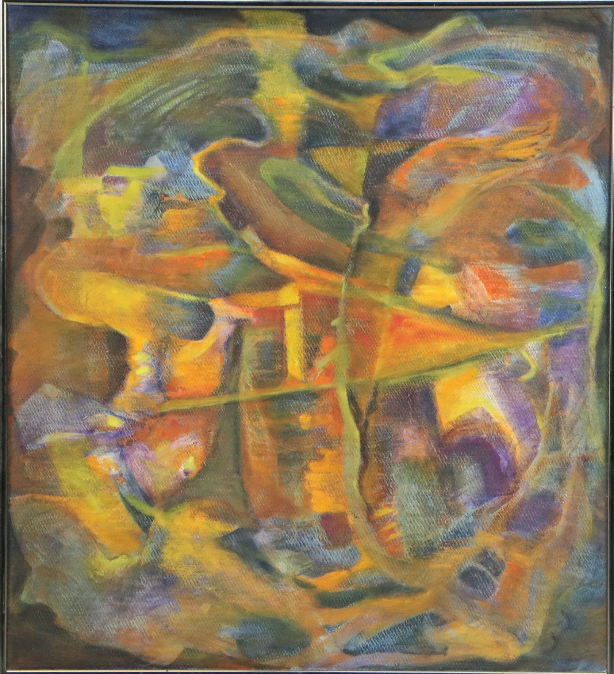 Ann Bowers Abstract Oil Painting, Late 20th Century
