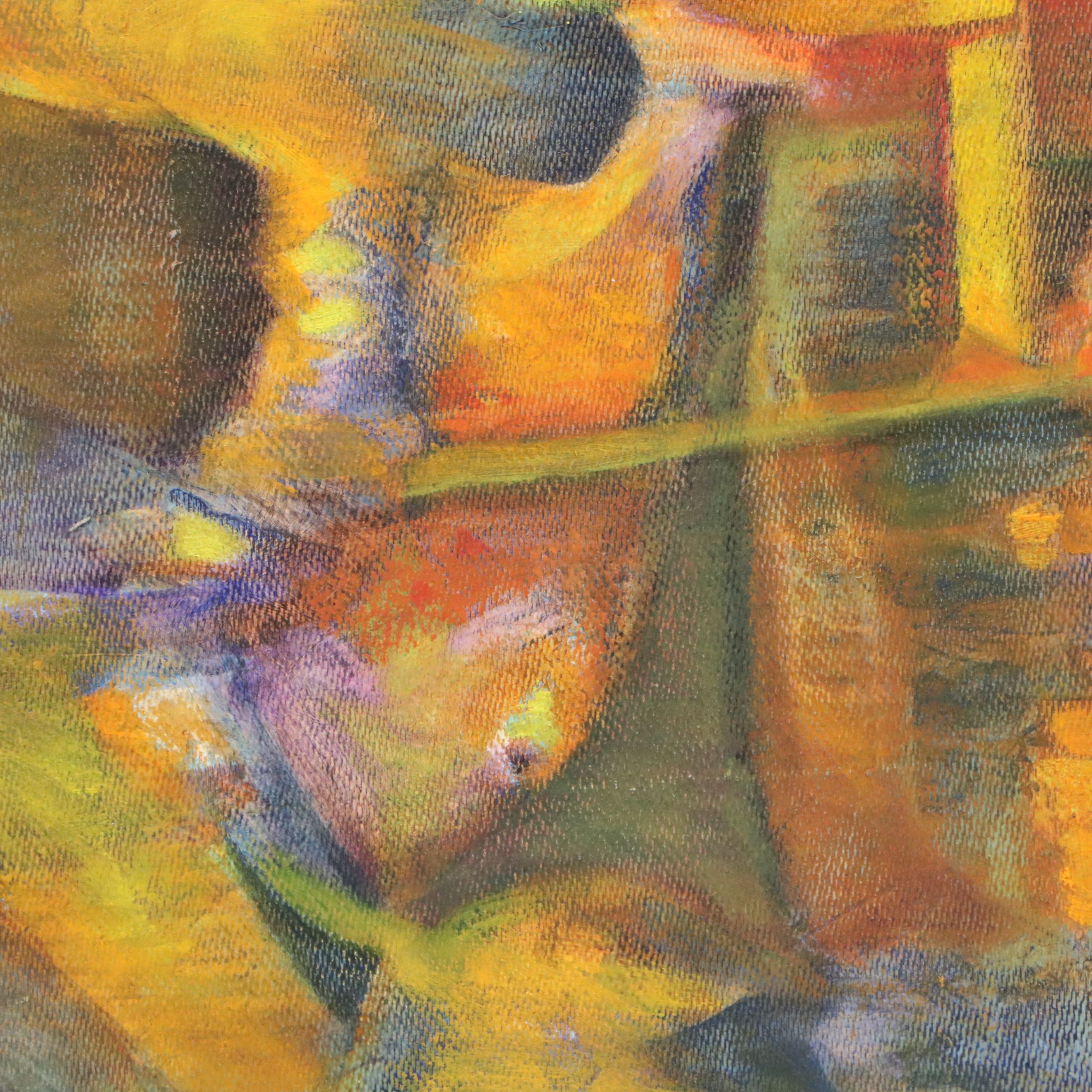 Ann Bowers Abstract Oil Painting, Late 20th Century