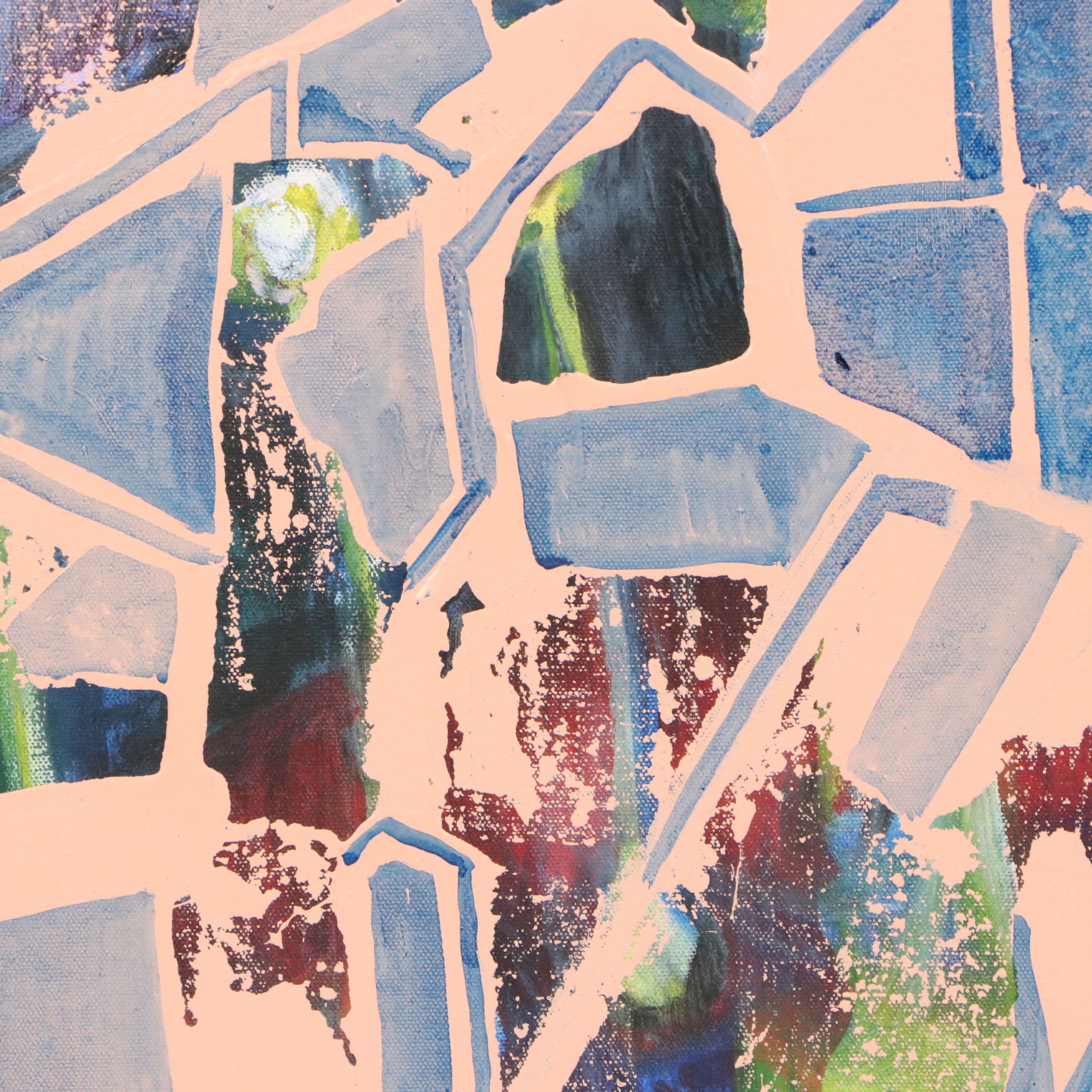 Ann Bowers Abstract Modernist Mixed Media Painting, 21st Century