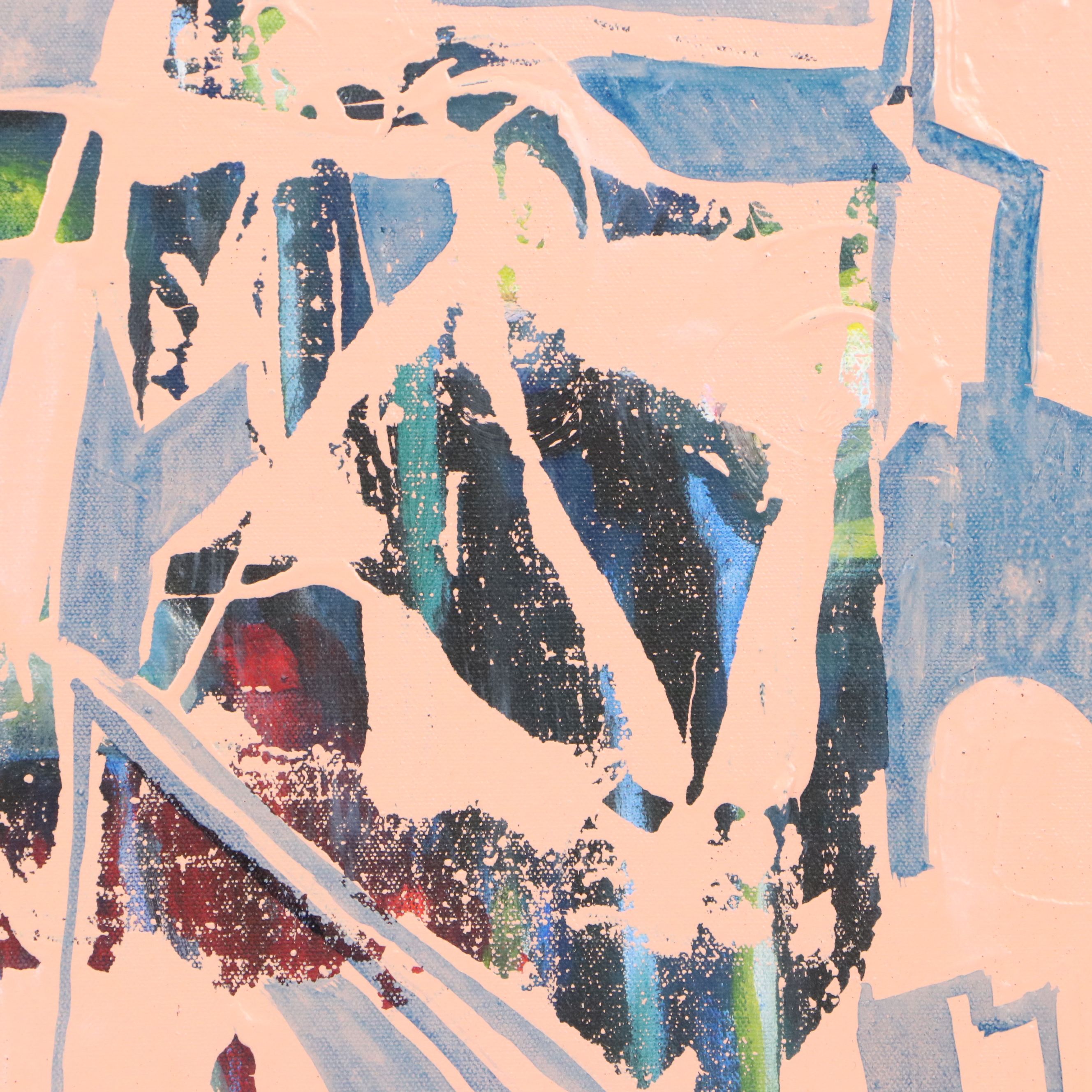 Ann Bowers Abstract Modernist Mixed Media Painting, 21st Century