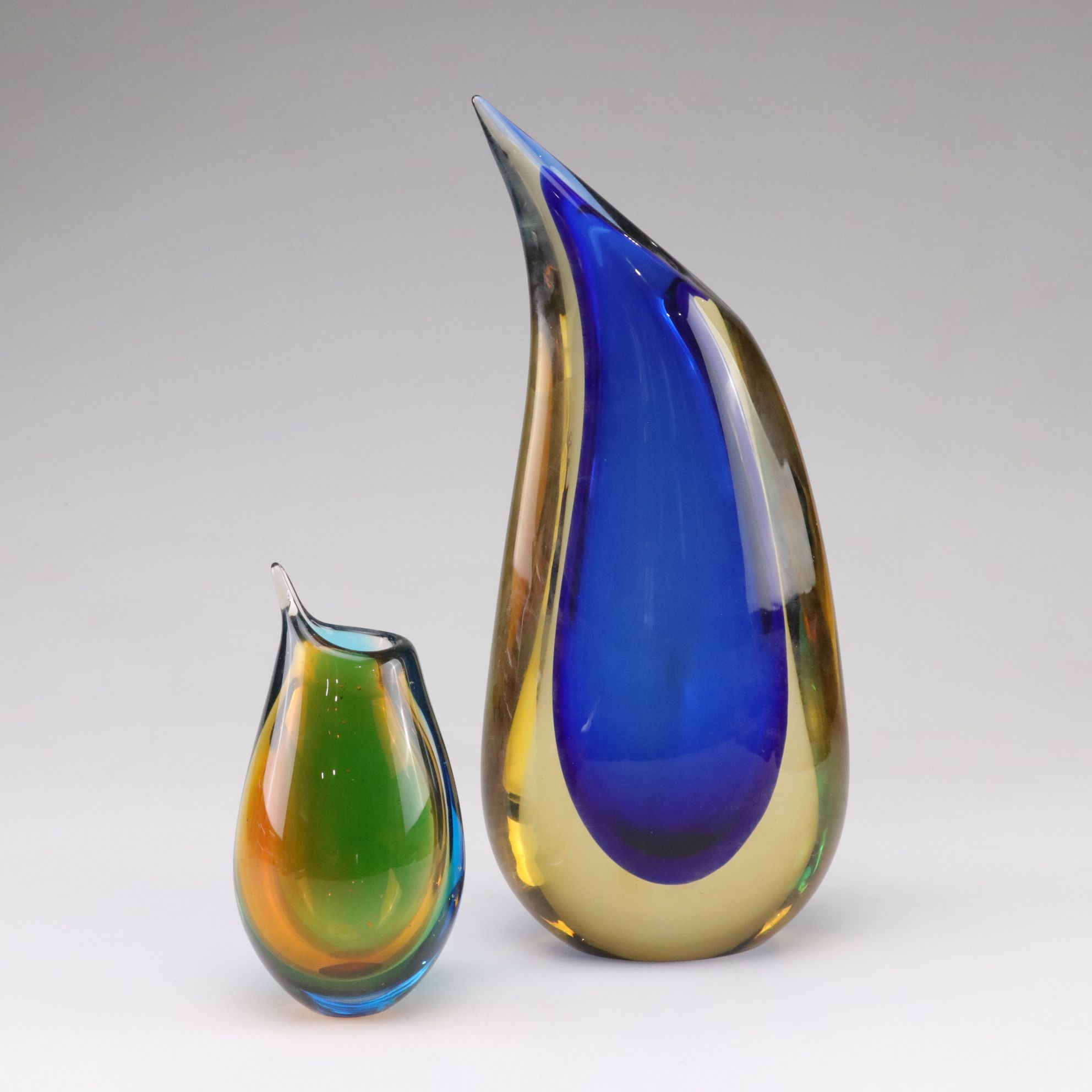 Luigi Onesto Signed Murano Art Glass Vase with Another Vase