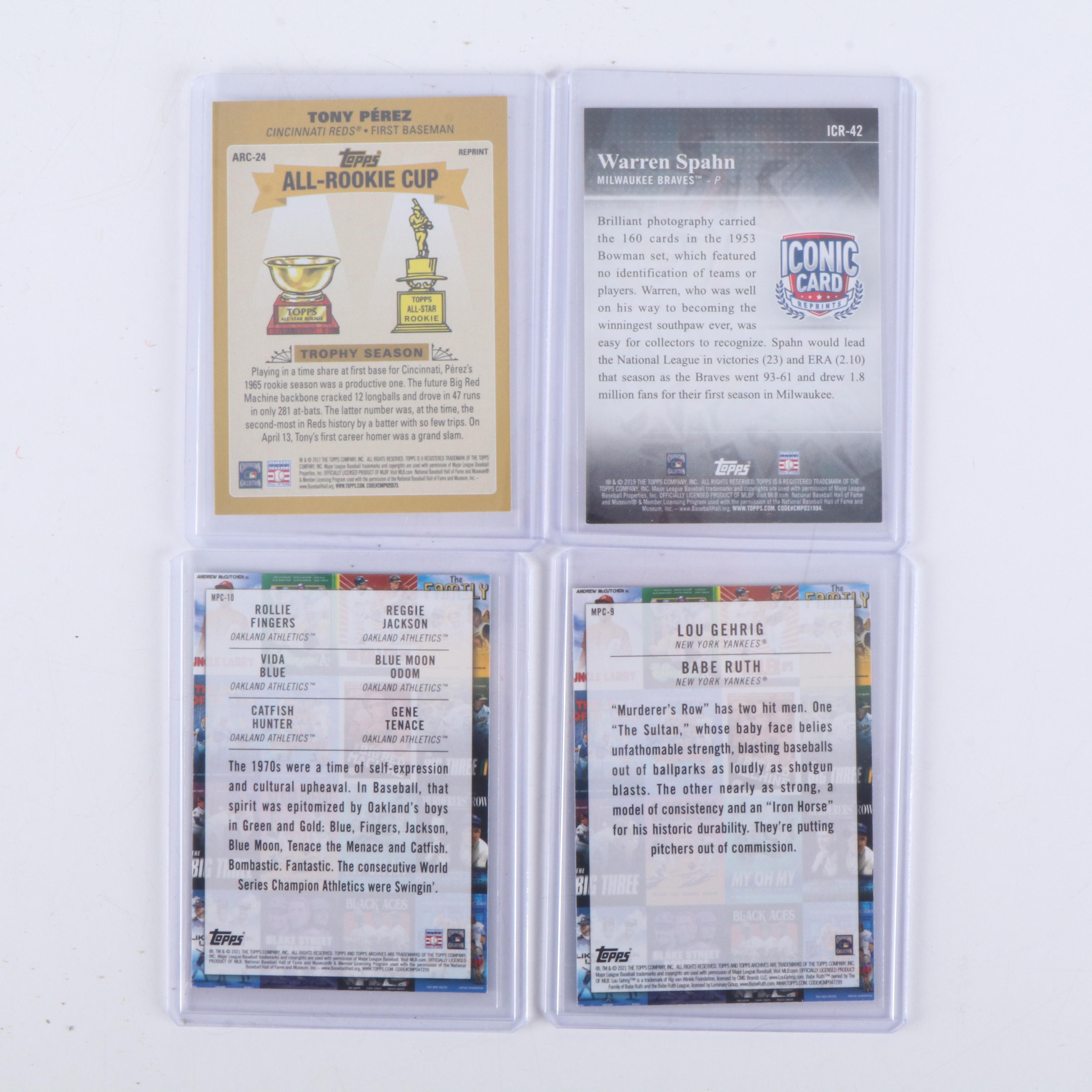 1,000+ Baseball Cards with Tony Perez, Warren Spahn, & Roberto Clemente Reprints