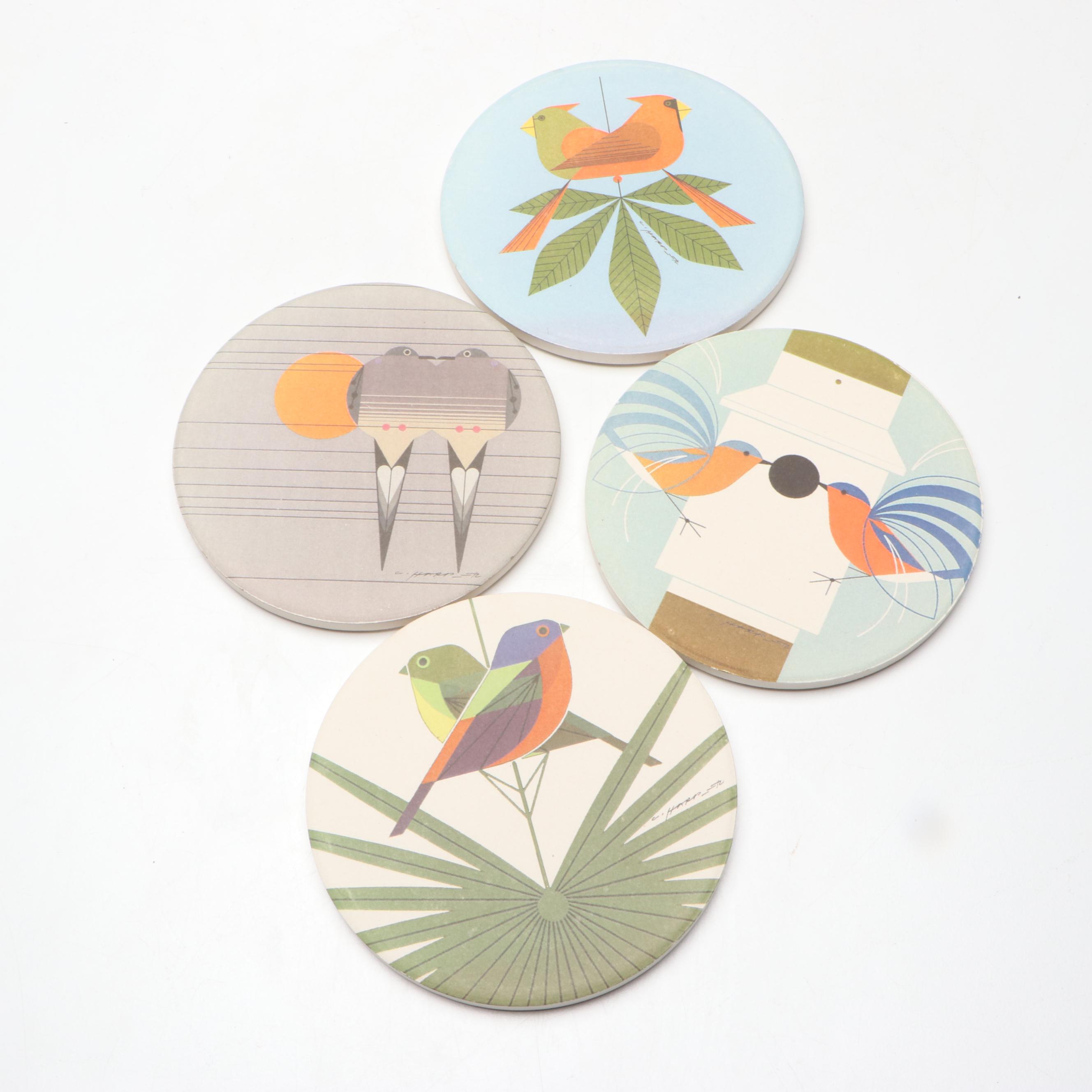 Charley Harper Coasters, Ornament, and Framed Cross-Stitch Panel