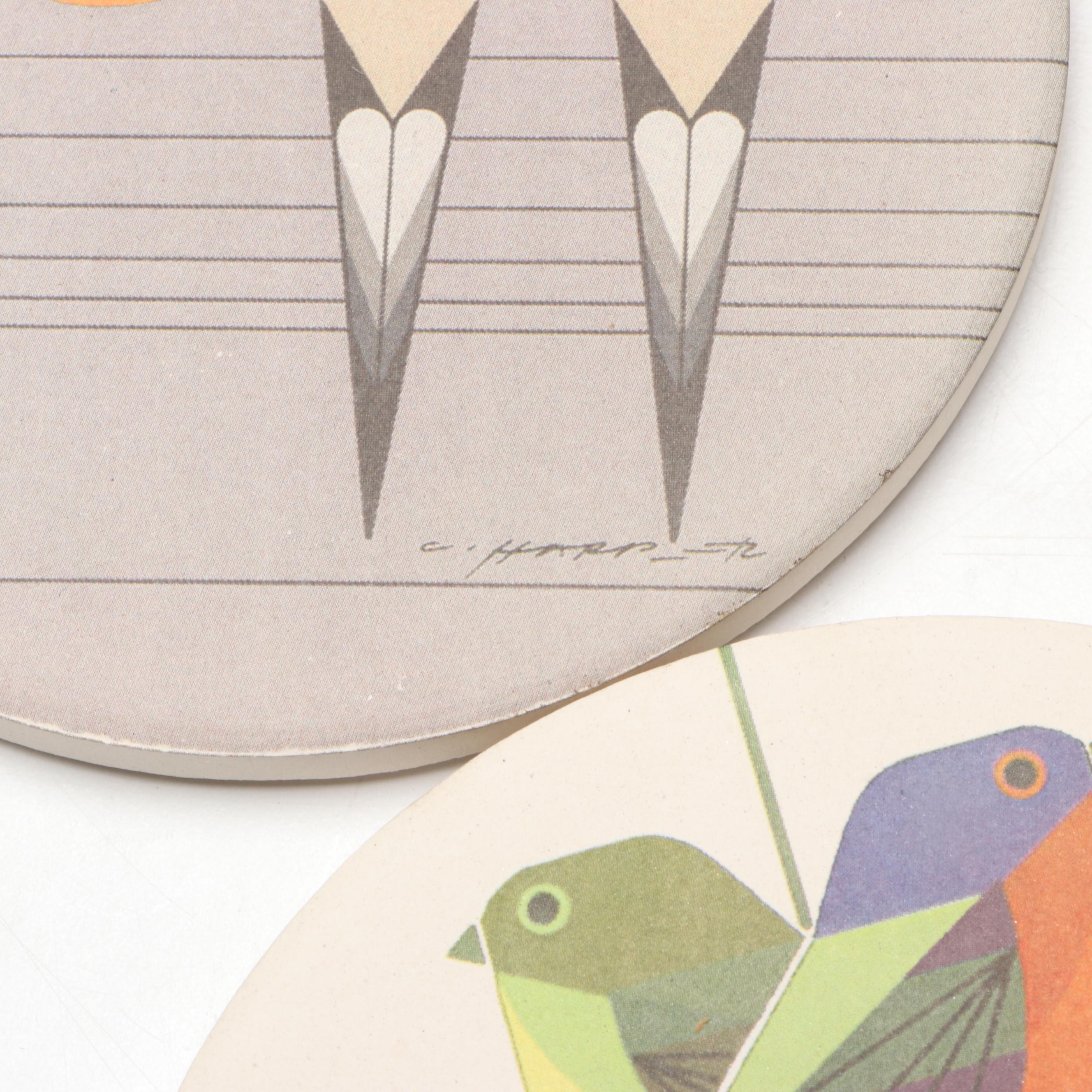 Charley Harper Coasters, Ornament, and Framed Cross-Stitch Panel