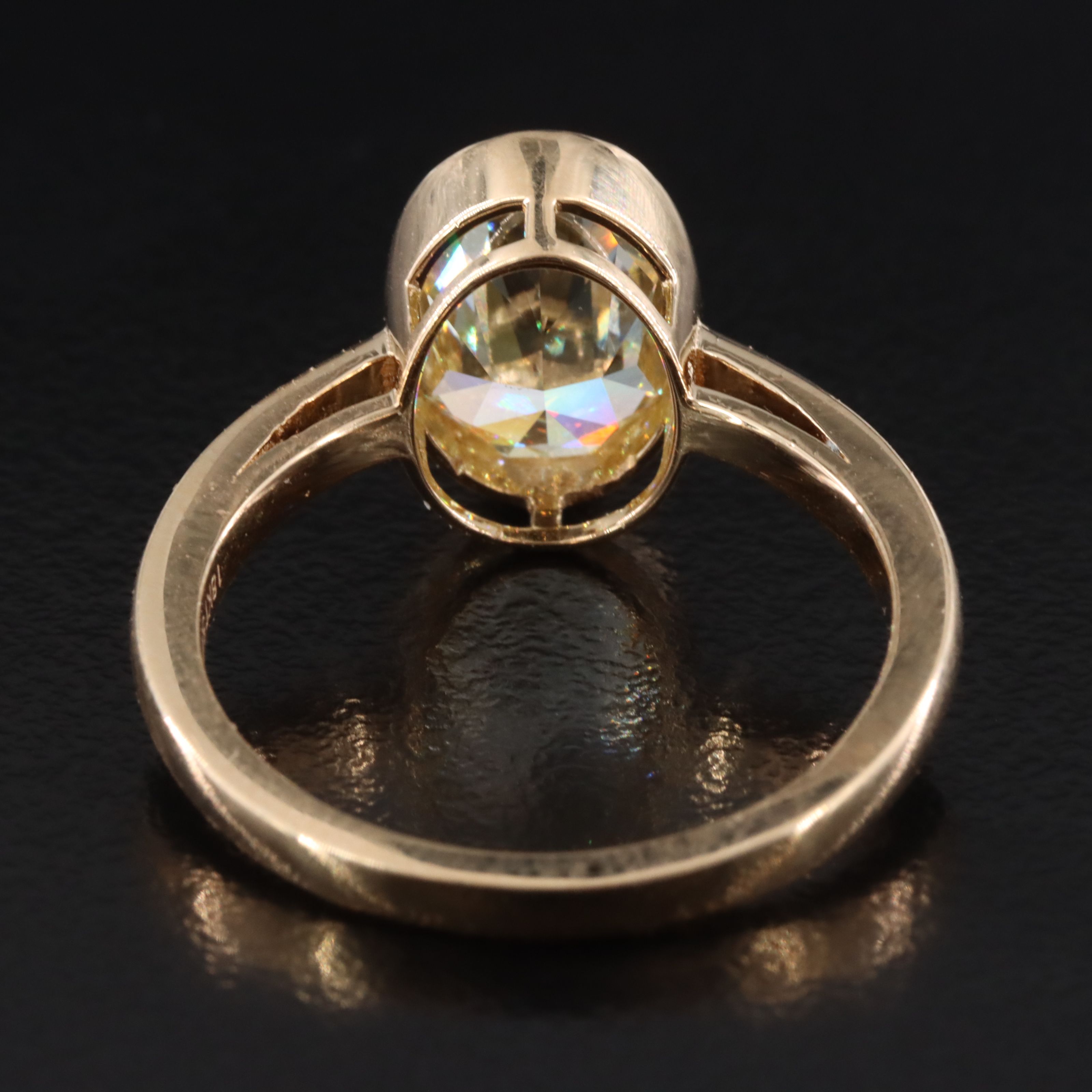 18K 3.02 CT Fancy Yellow Lab Grown Diamond Solitaire Ring with IGI Report