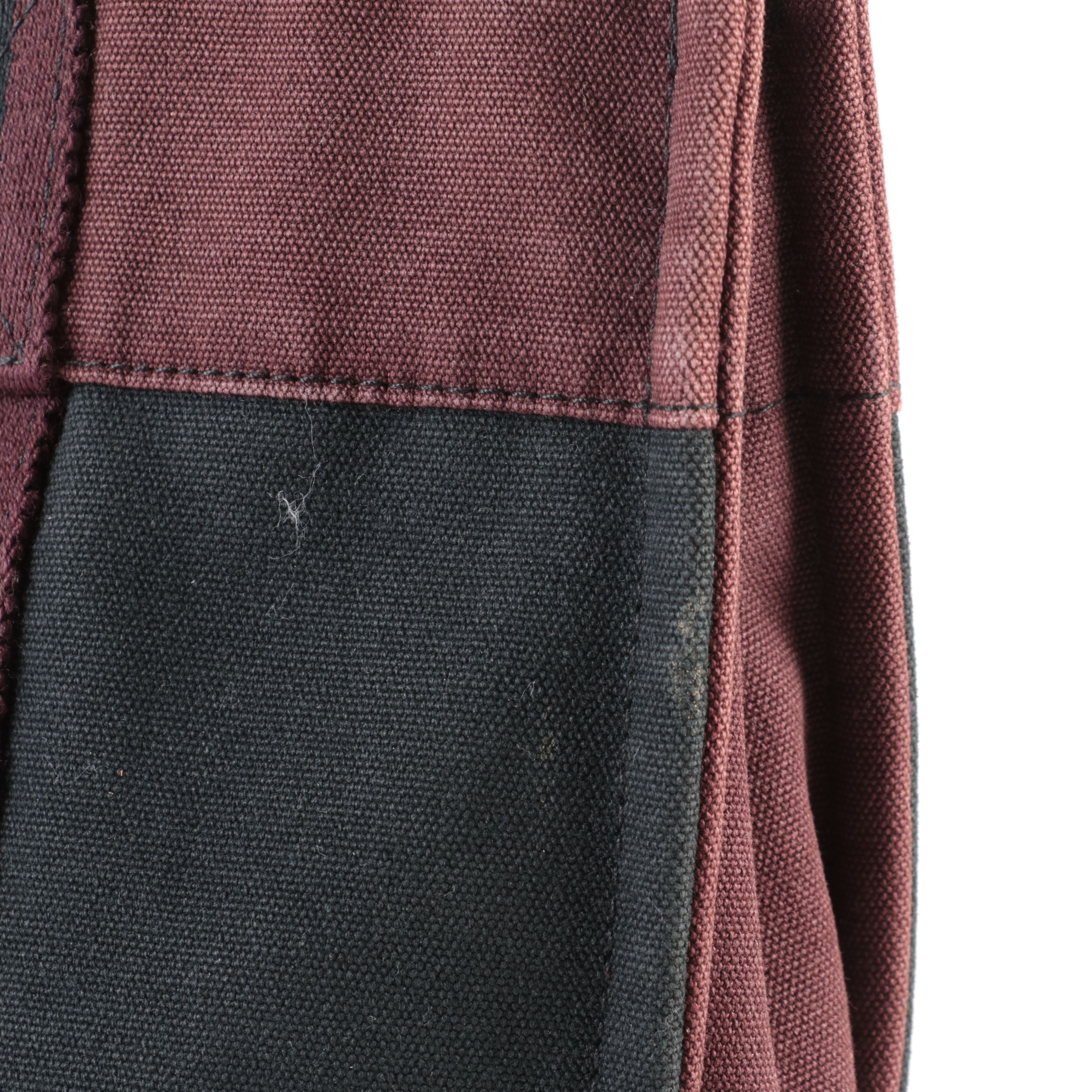 Hermès Fourre-Tout PM Tote Bag in Black and Burgundy Canvas