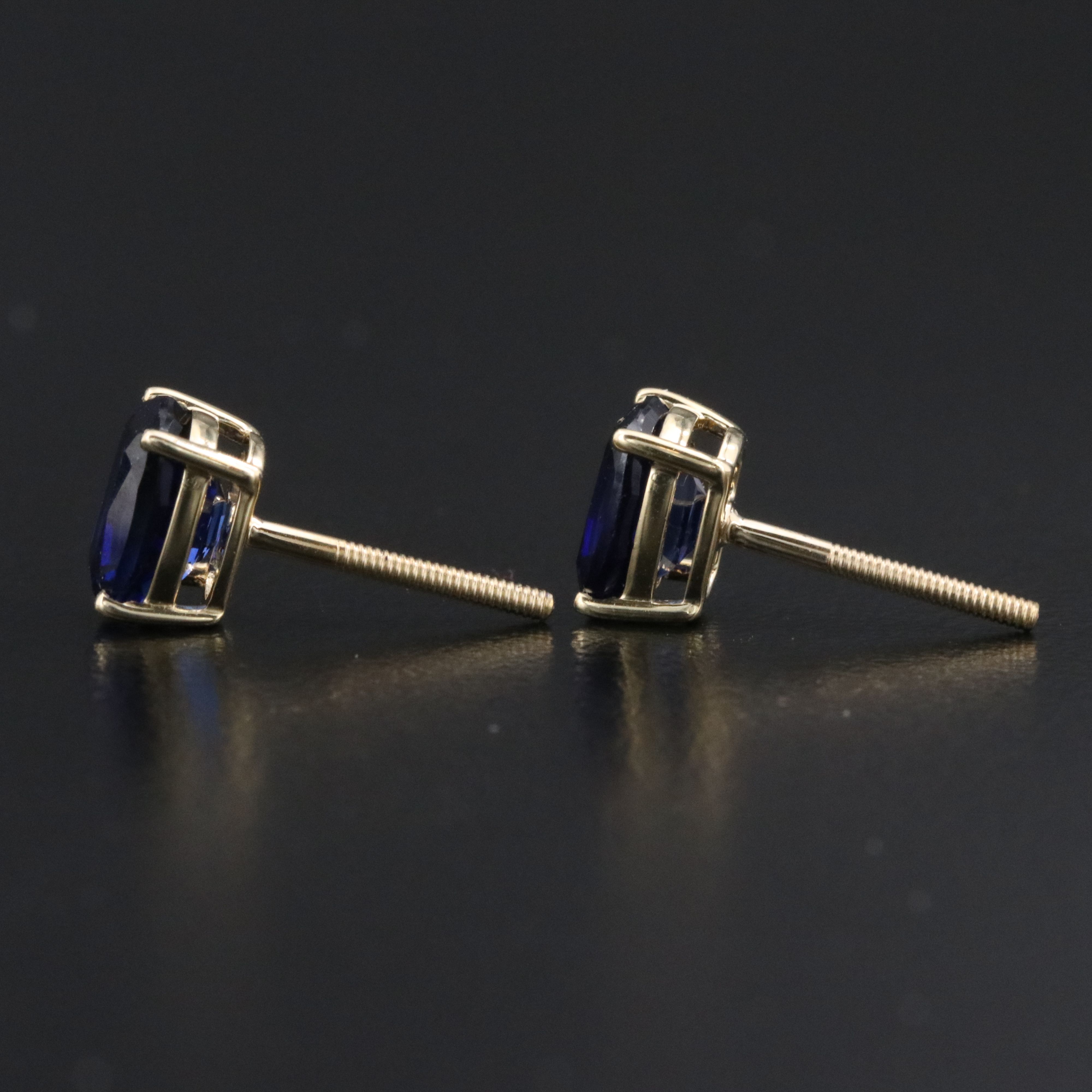 14K 3.09 CTW Lab Grown Sapphire Stud Earrings