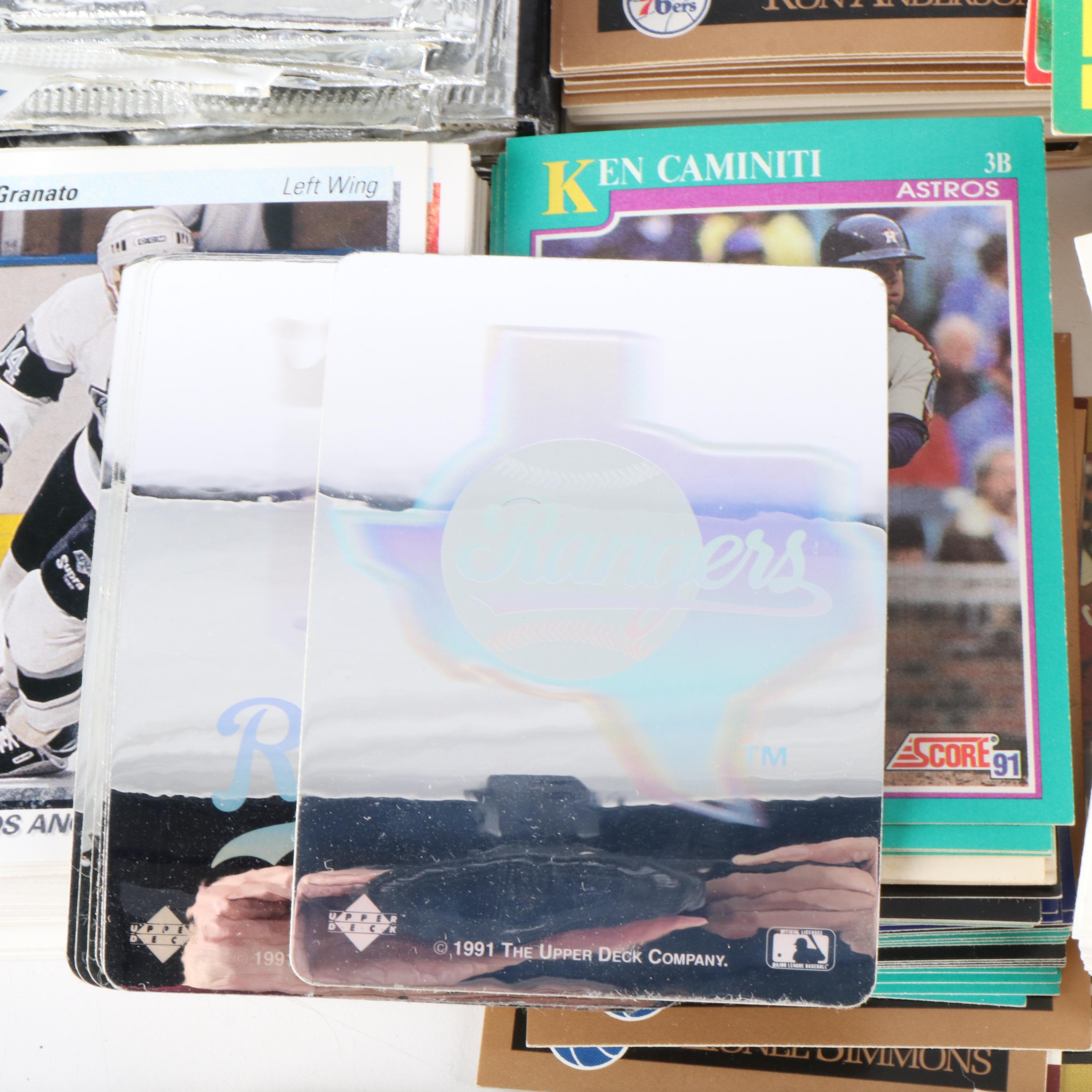 Collection of Baseball, Basketball, Hockey, and Football Cards, 1980s-1990s