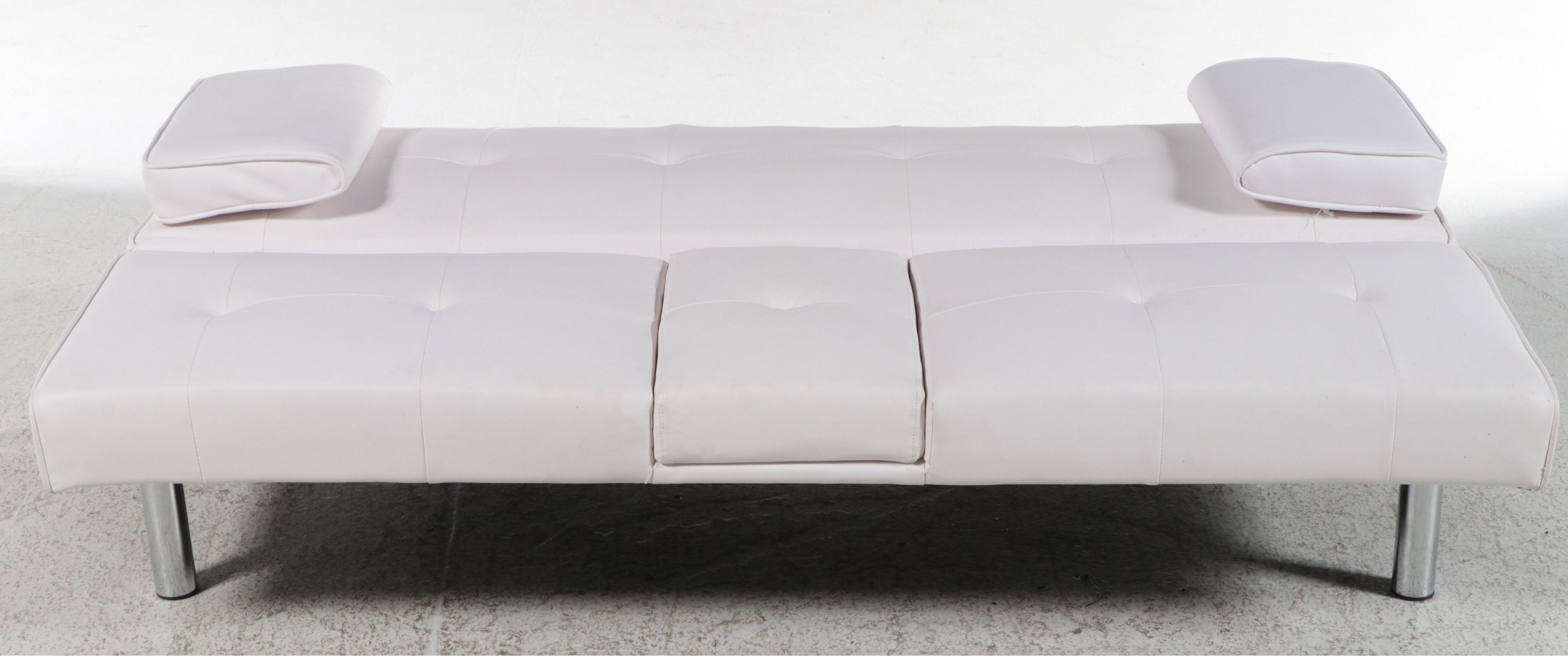 Contemporary Modern Faux Leather Convertible Sofa