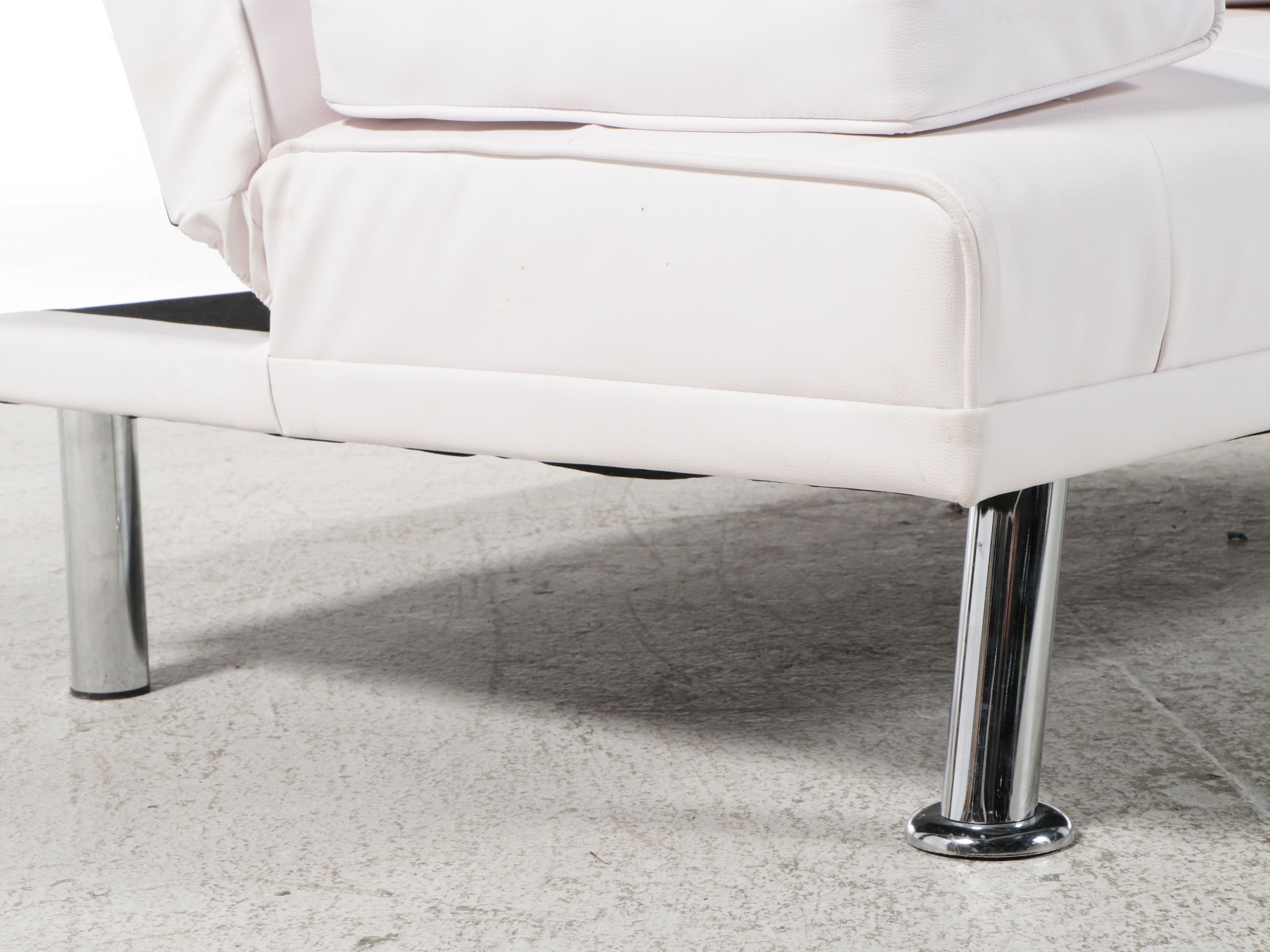 Contemporary Modern Faux Leather Convertible Sofa