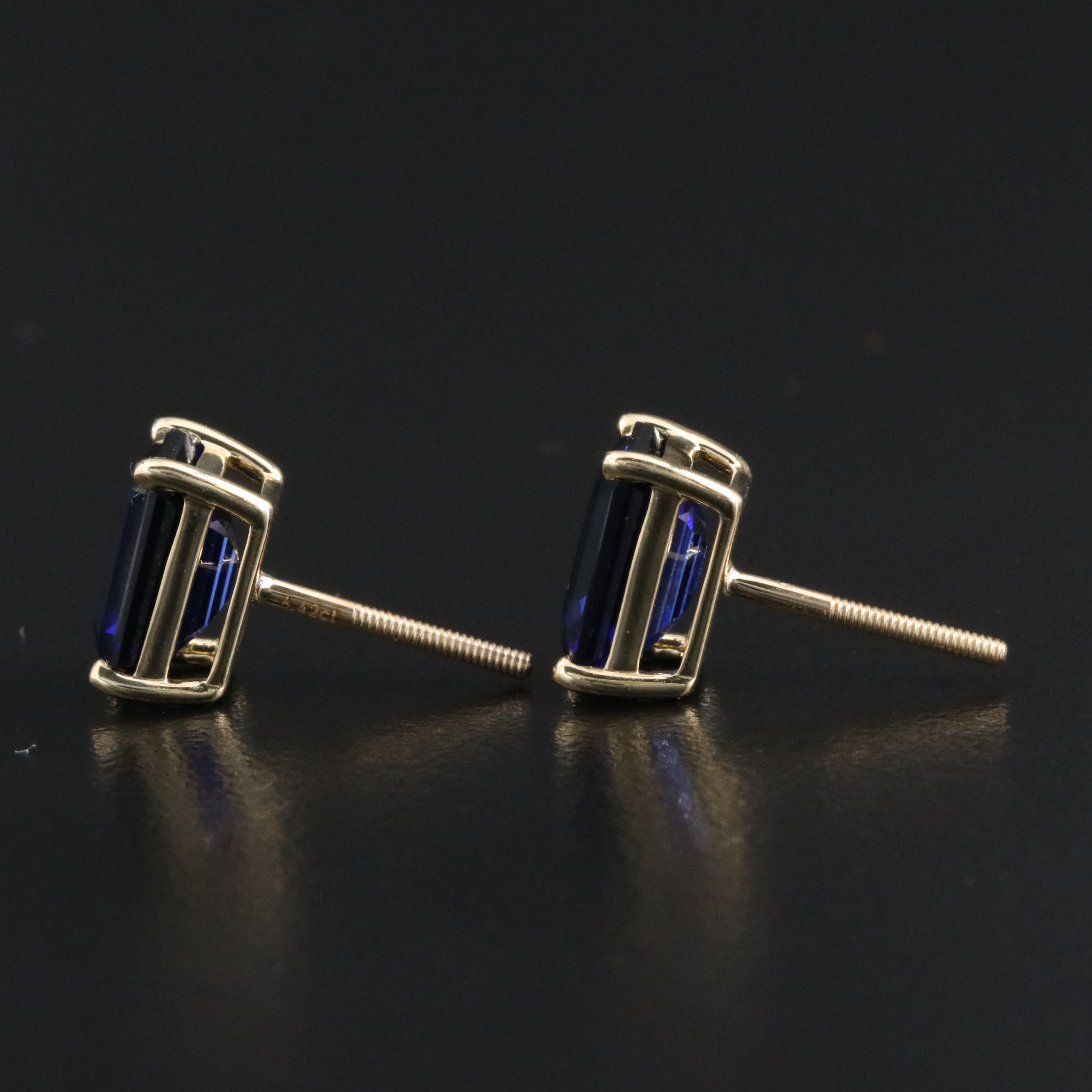 14K 6.42 CTW Lab Grown Sapphire Stud Earrings