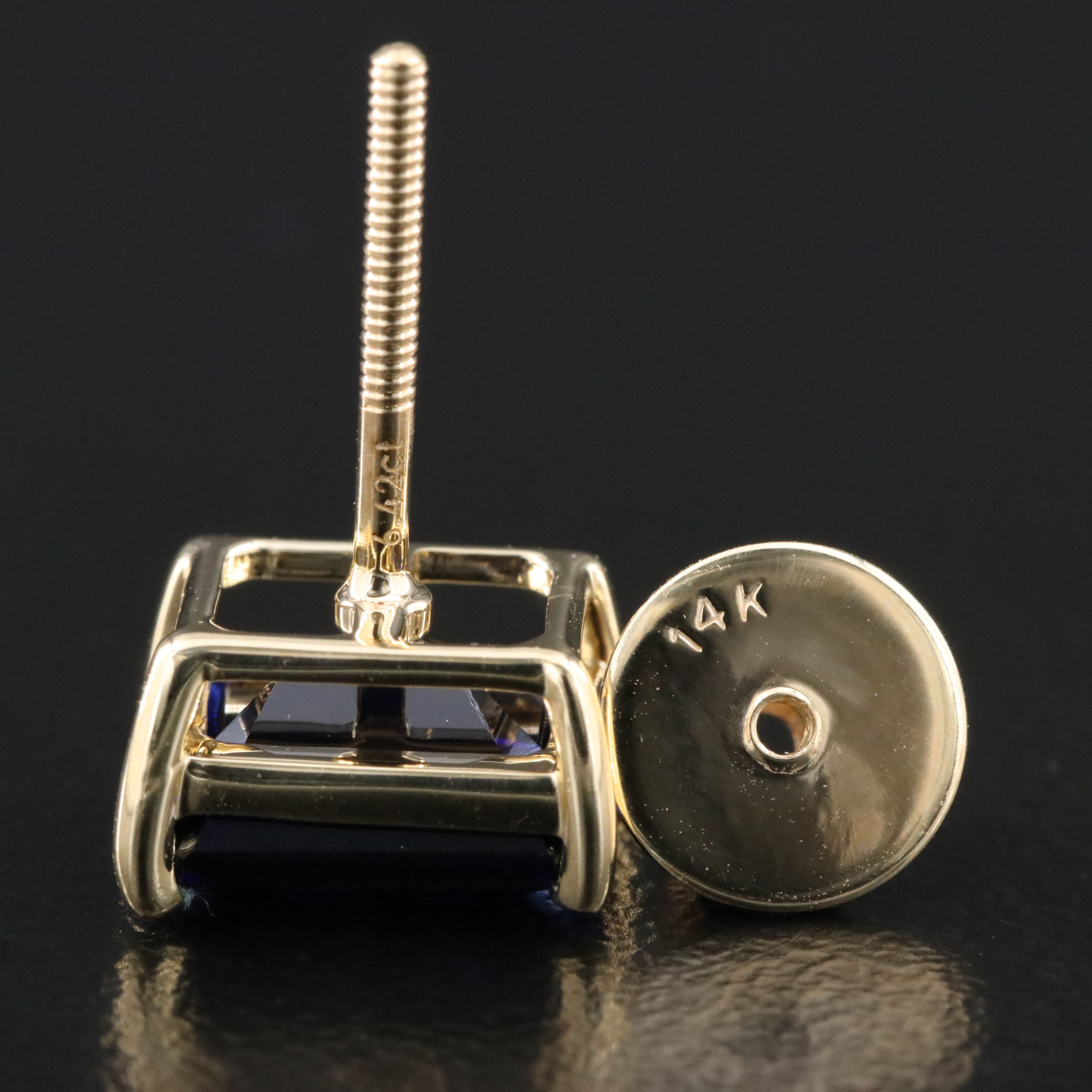 14K 6.42 CTW Lab Grown Sapphire Stud Earrings