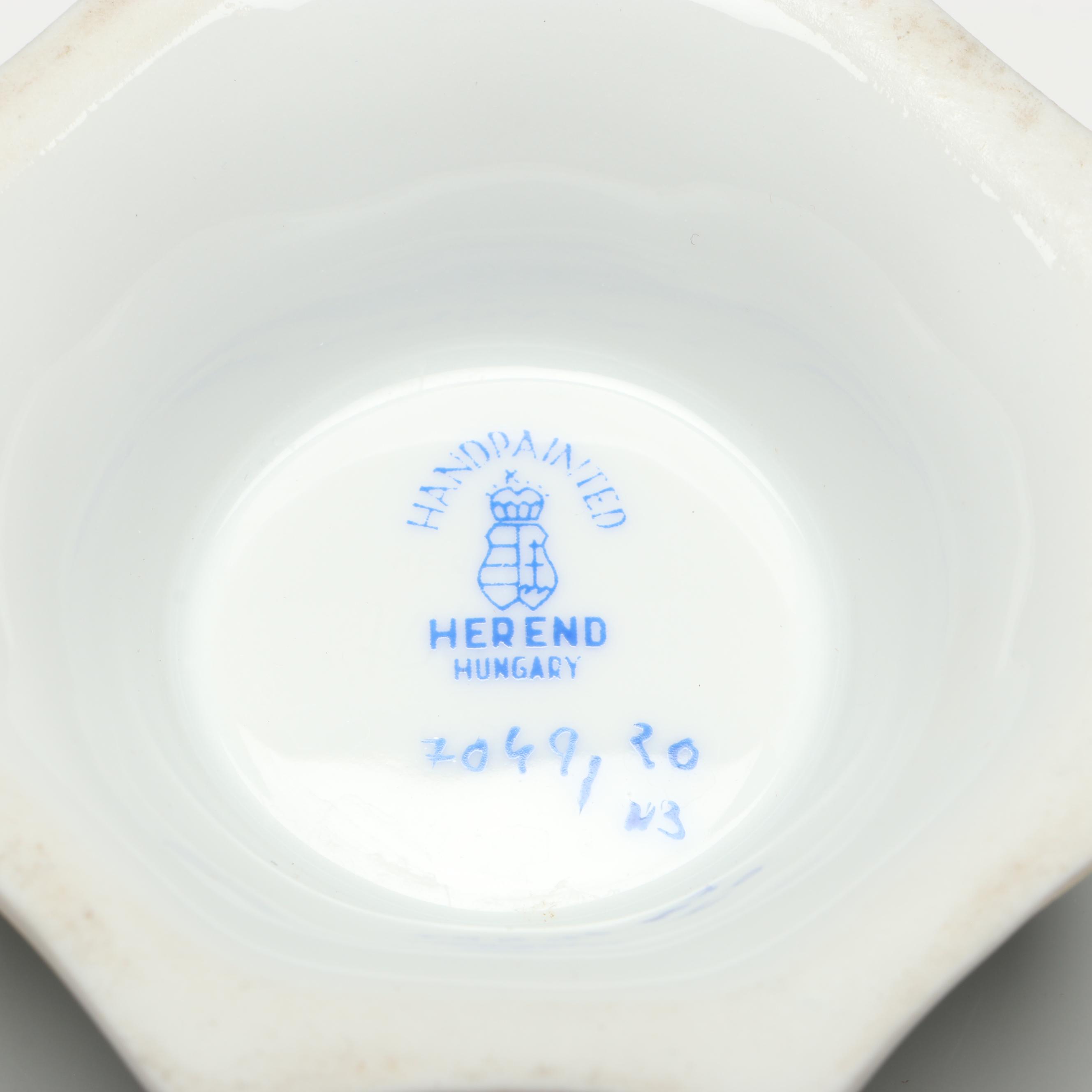 Herend "Rothschild Bird" Hand-Painted Porcelain Footed Bowl