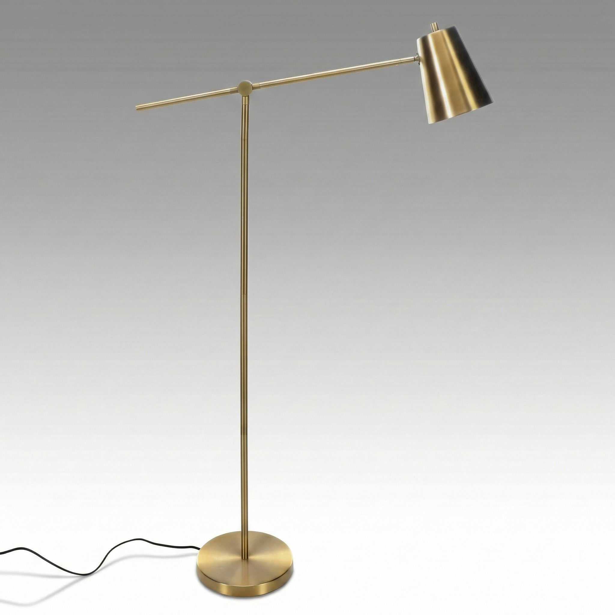 Project 62 Attr. Brushed Brass Cantilever Floor Lamp, 2020