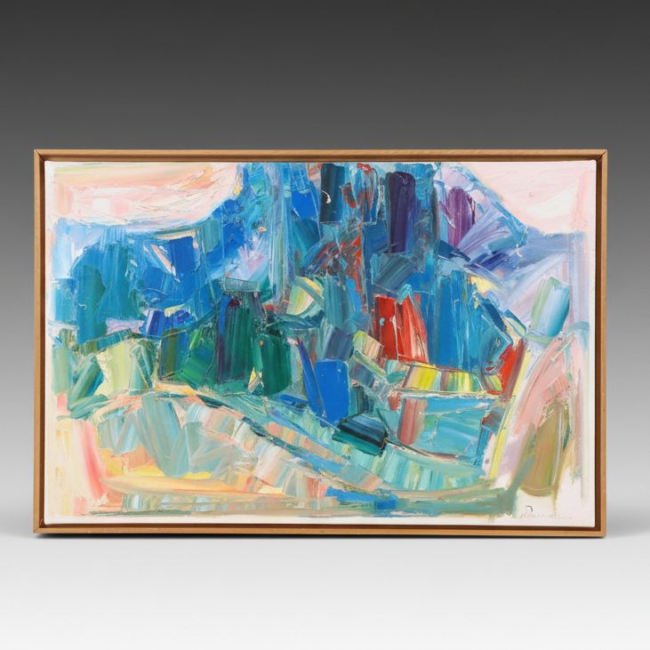 Jack Meanwell Abstract Expressionist Oil Painting "Near the Laurentian Divide"