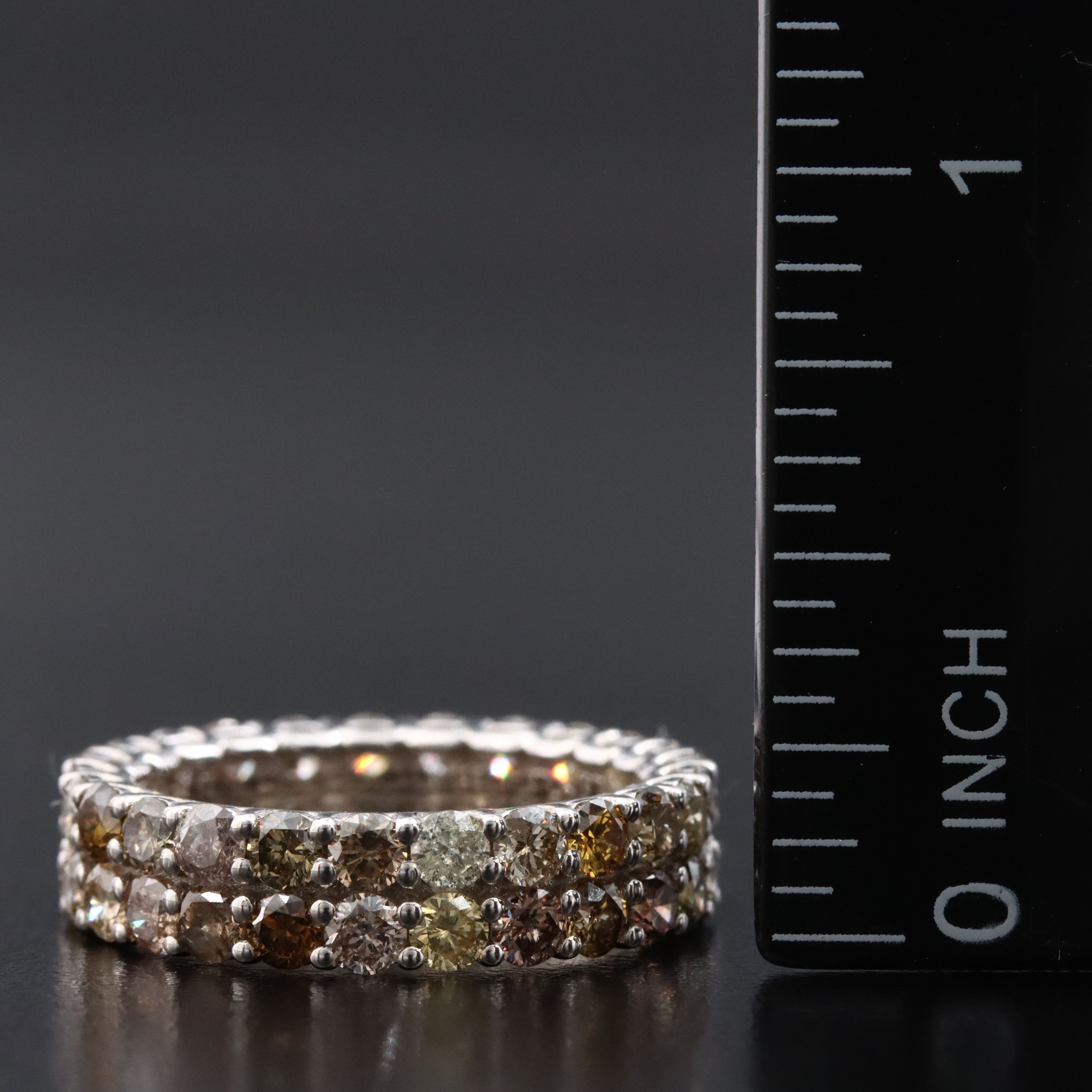 14K 3.80 CTW Fancy Diamond Eternity Band with IGI Jewelry Report