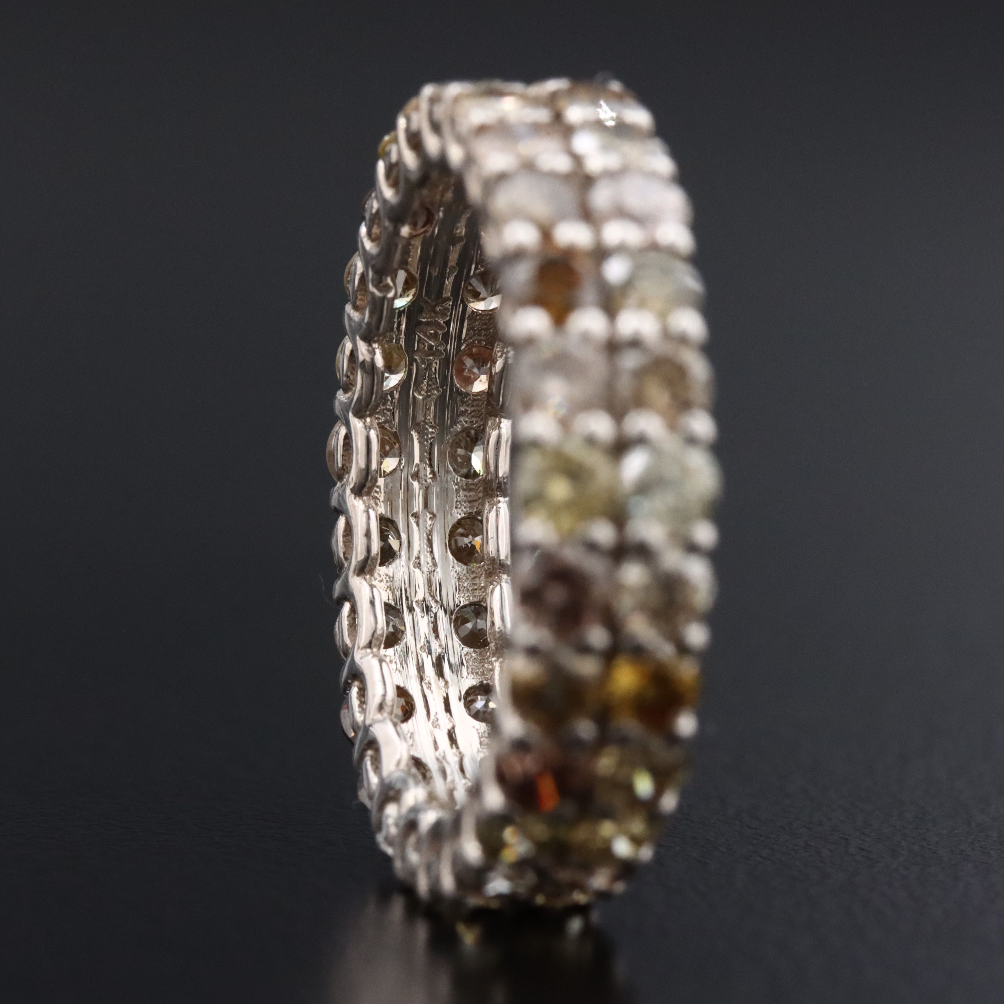 14K 3.80 CTW Fancy Diamond Eternity Band with IGI Jewelry Report