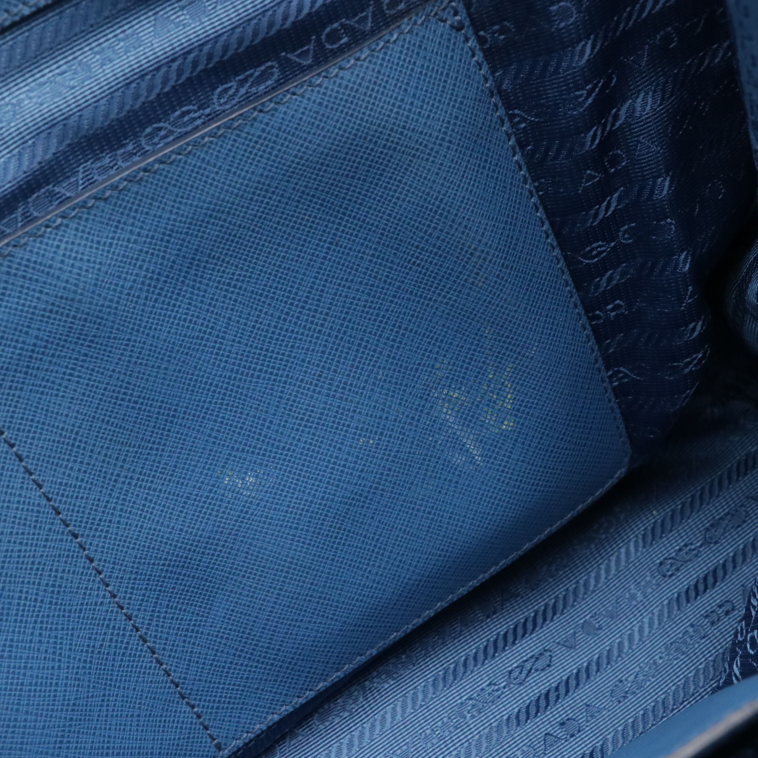 Prada Bicolor Saffiano Leather Double Zip Lux Two-Way Tote Bag