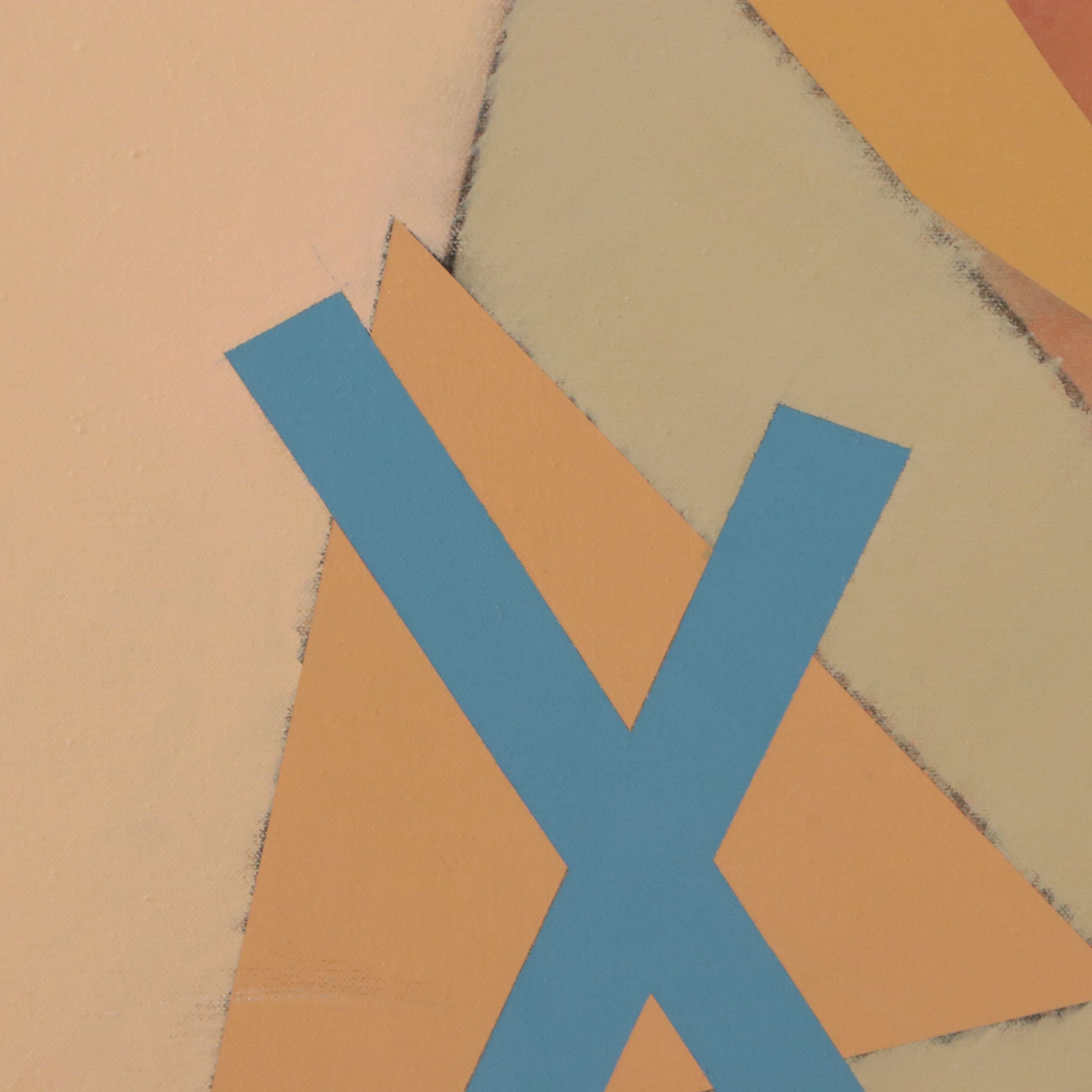 Walter Stomps Modernist Geometric Large-Scale Oil Painting, Late 20th Century