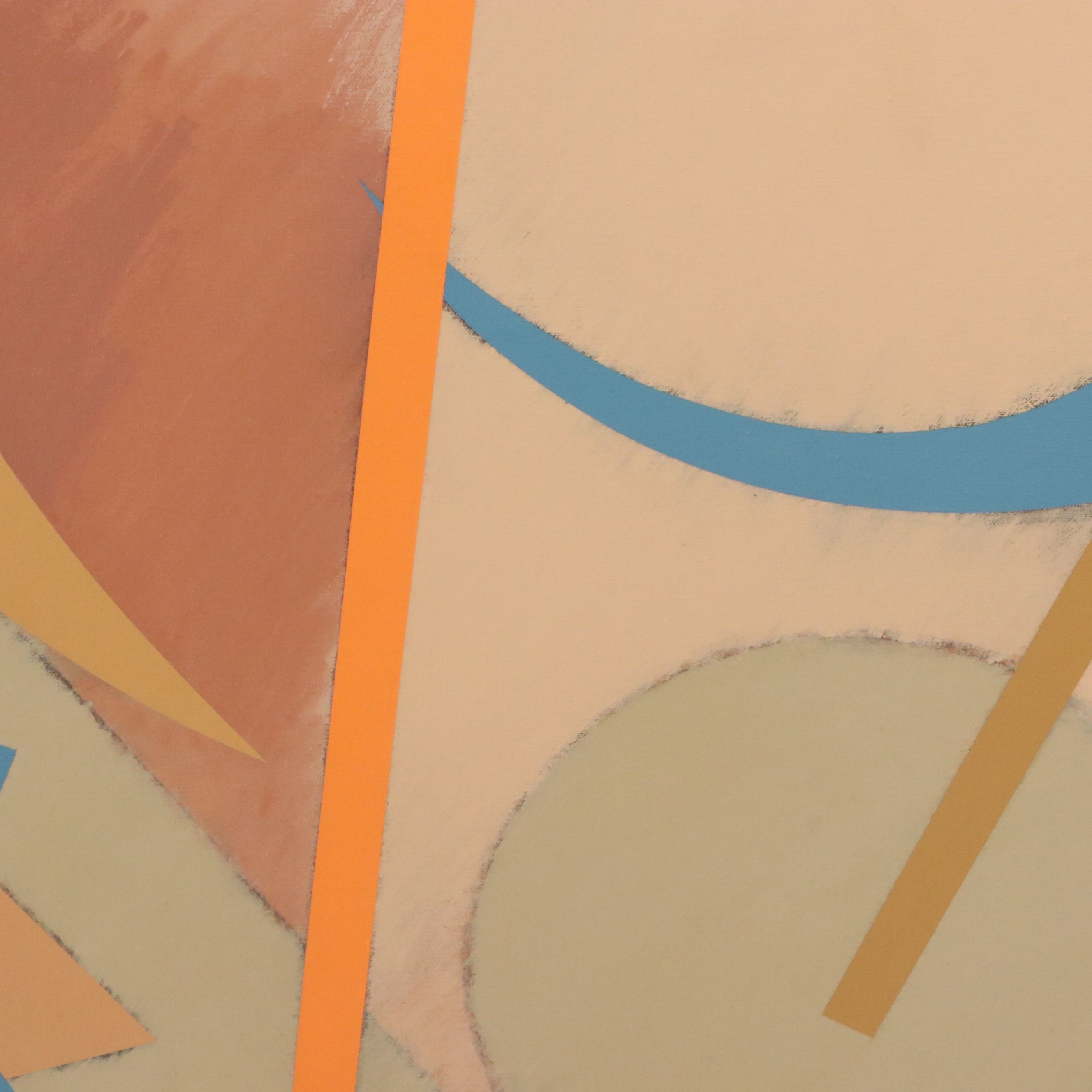 Walter Stomps Modernist Geometric Large-Scale Oil Painting, Late 20th Century