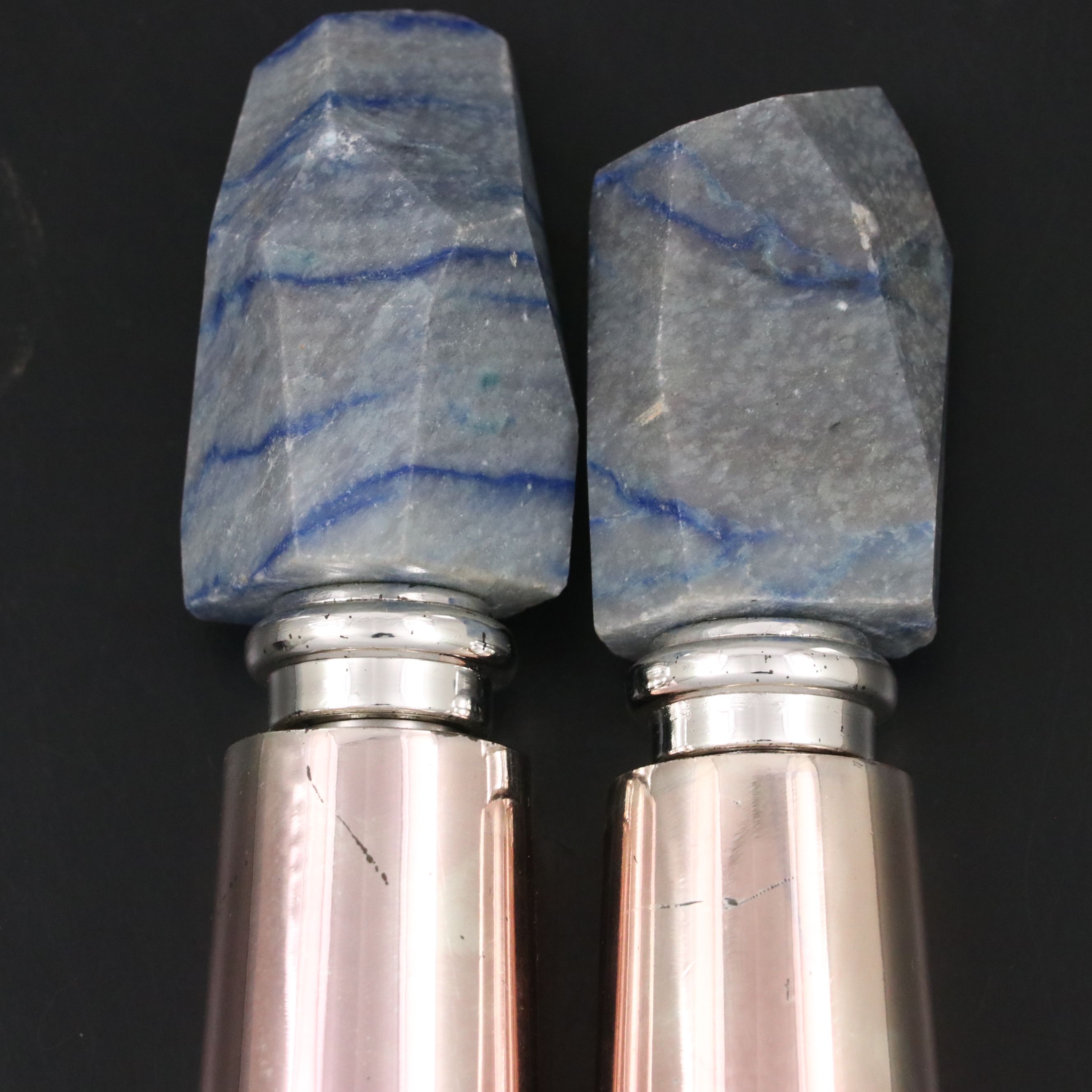 Roberta Schilling Quartz and Stainless Steel Salt & Pepper Shakers