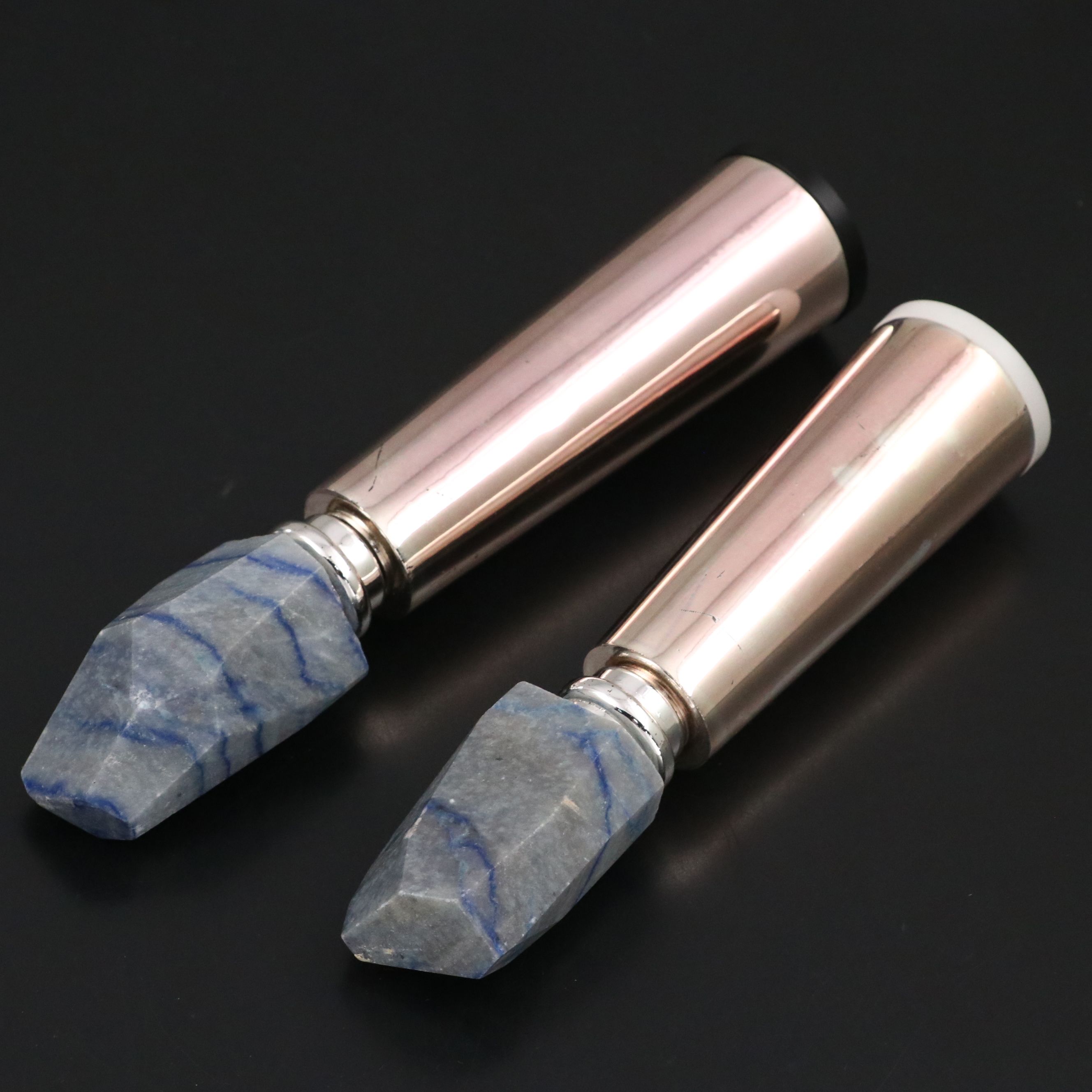 Roberta Schilling Quartz and Stainless Steel Salt & Pepper Shakers