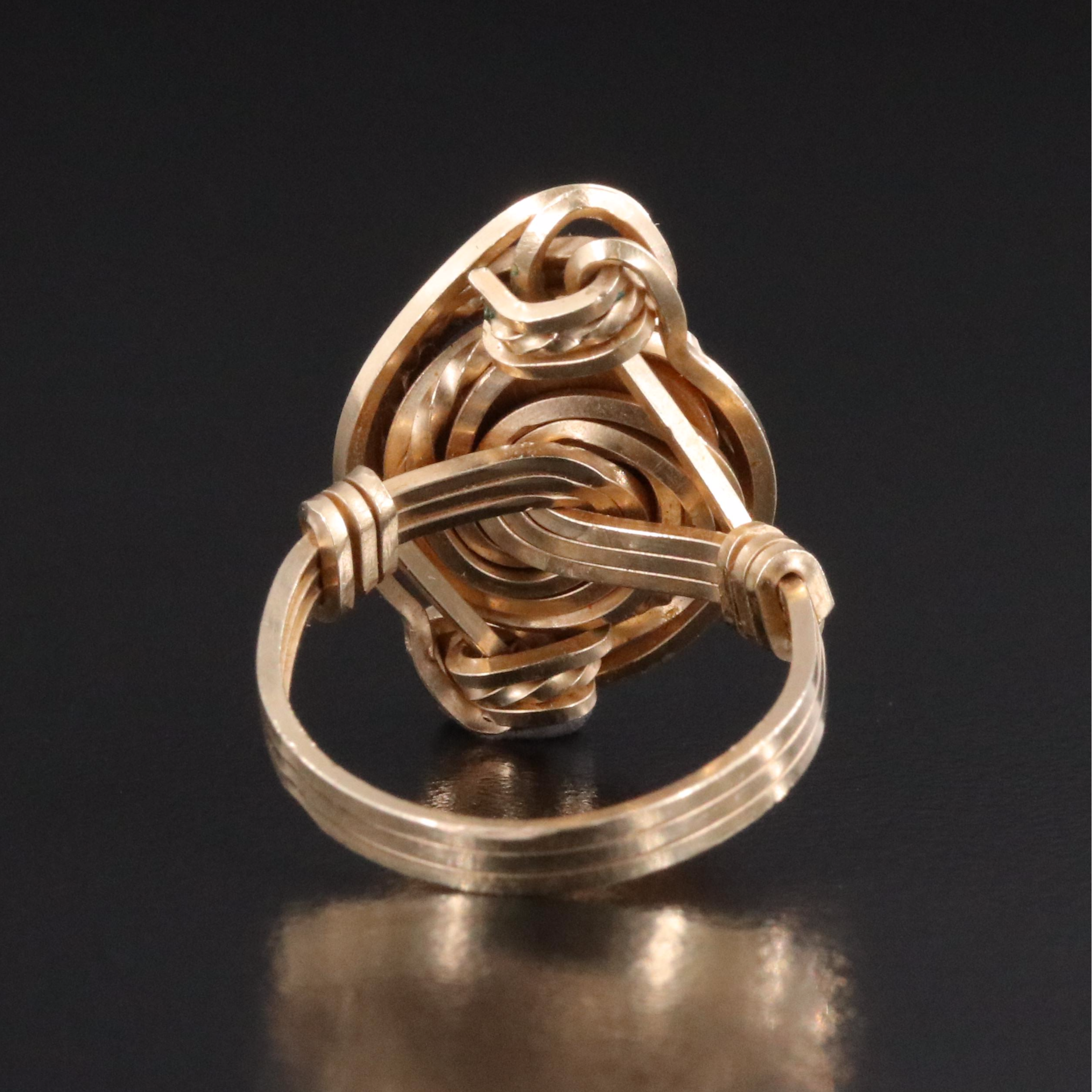 Tiger's Eye Wire Wrap Ring