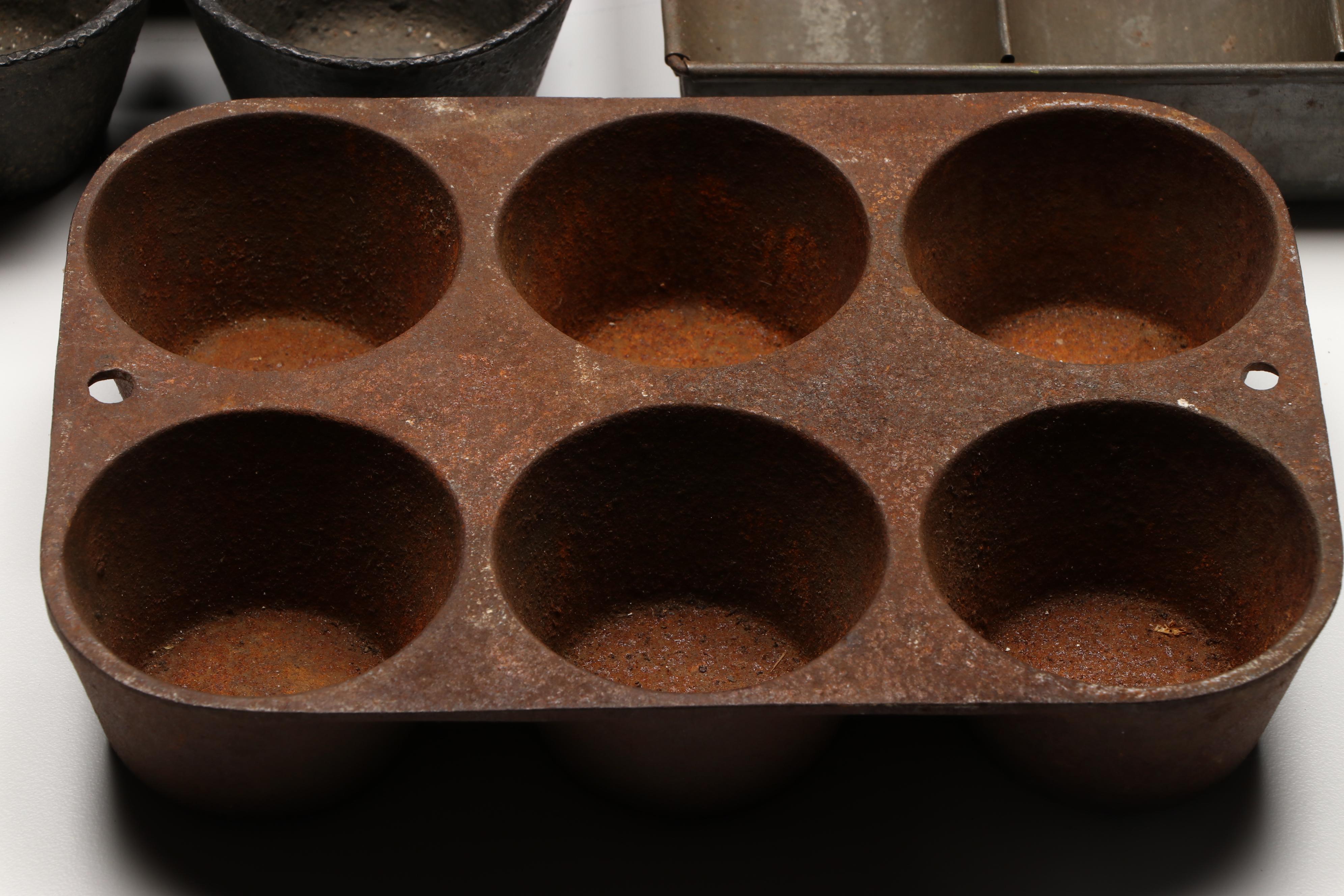 Wagner Ware With Other Cast Iron Baking Molds, Early to Mid-20th Century