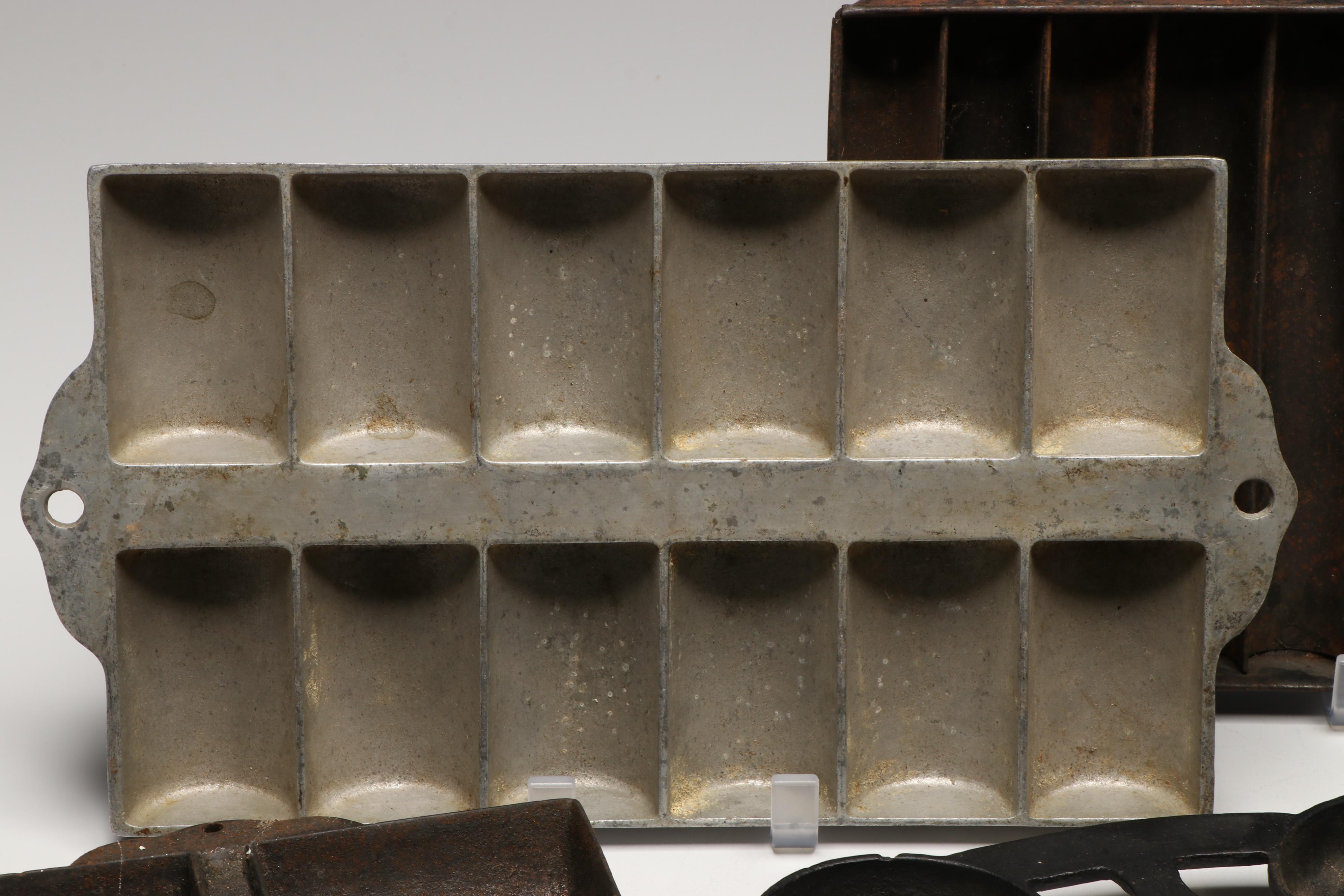 Wagner Ware With Other Cast Iron Baking Molds, Early to Mid-20th Century