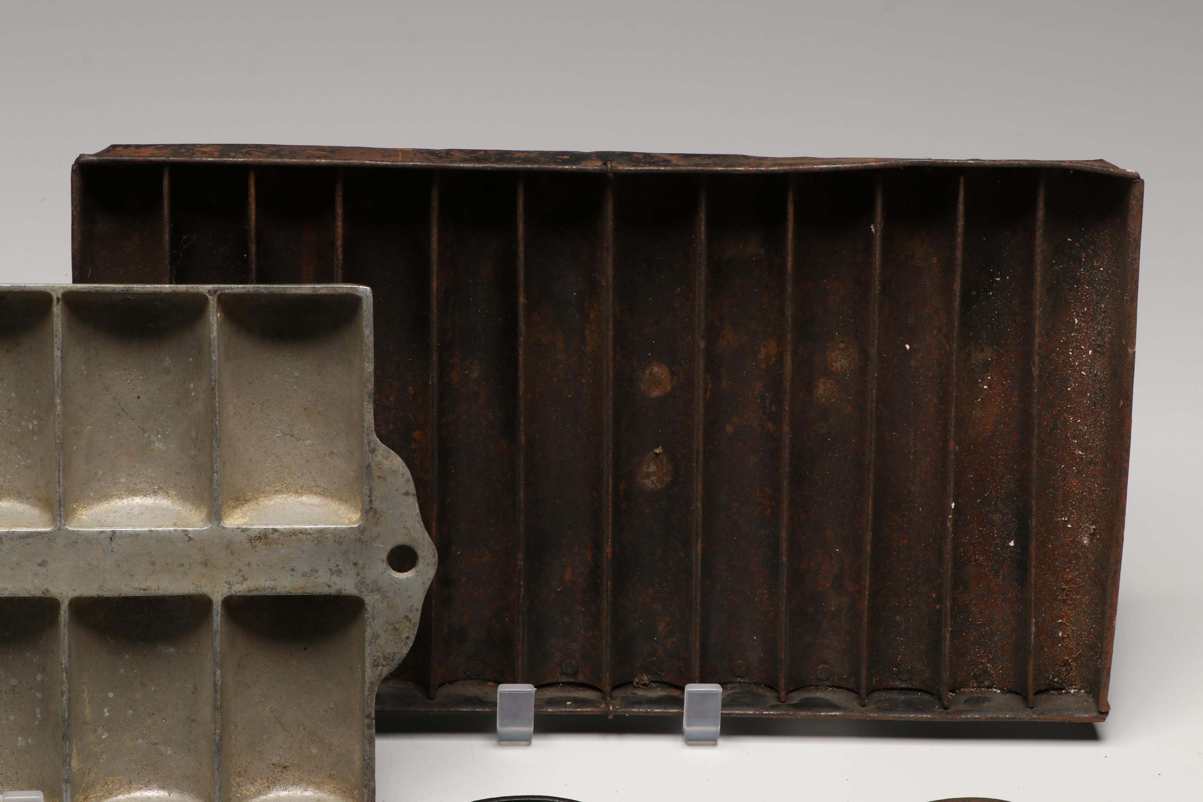 Wagner Ware With Other Cast Iron Baking Molds, Early to Mid-20th Century