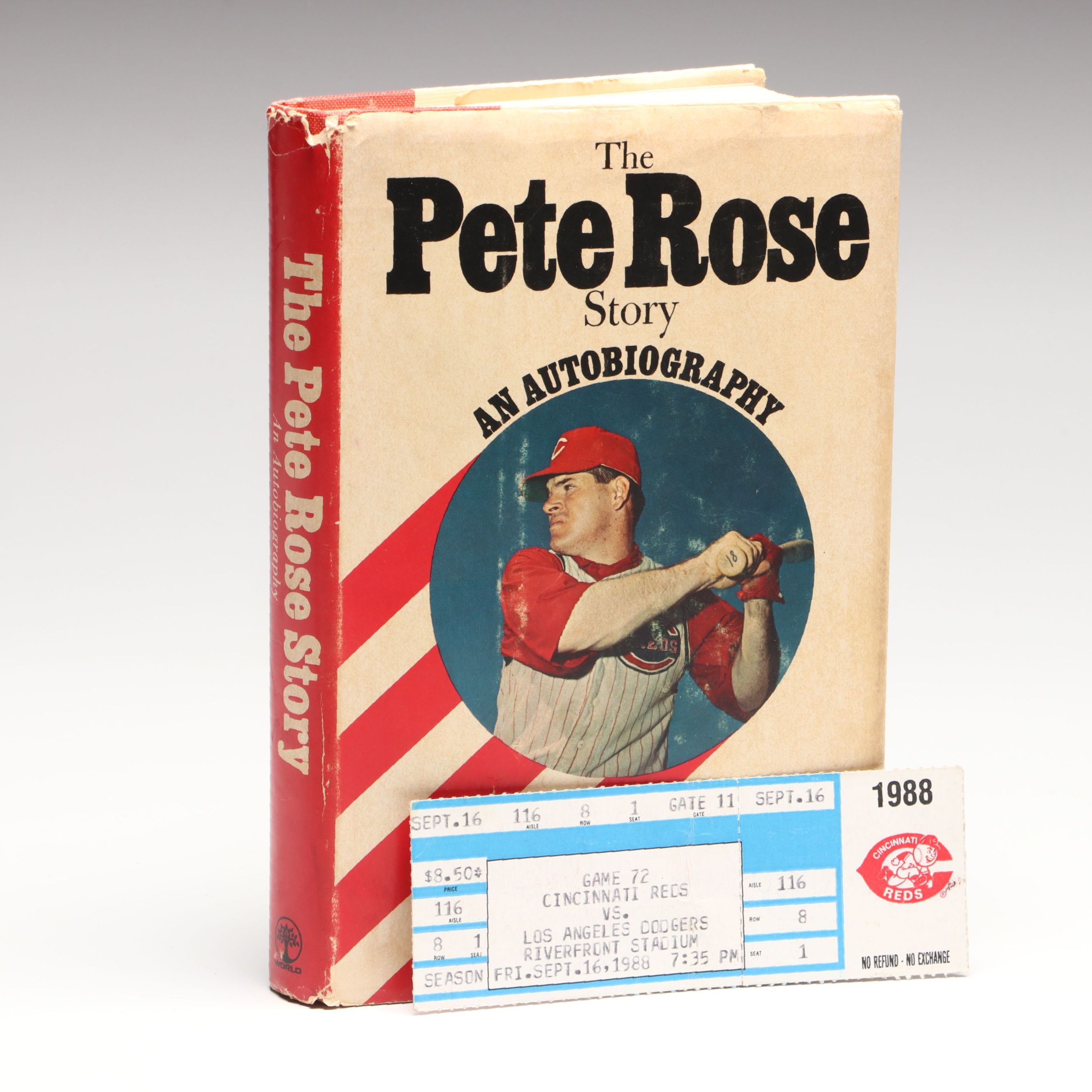 Pete Rose Signed Autobiography and Tom Browning, Unused Perfect Game Ticket