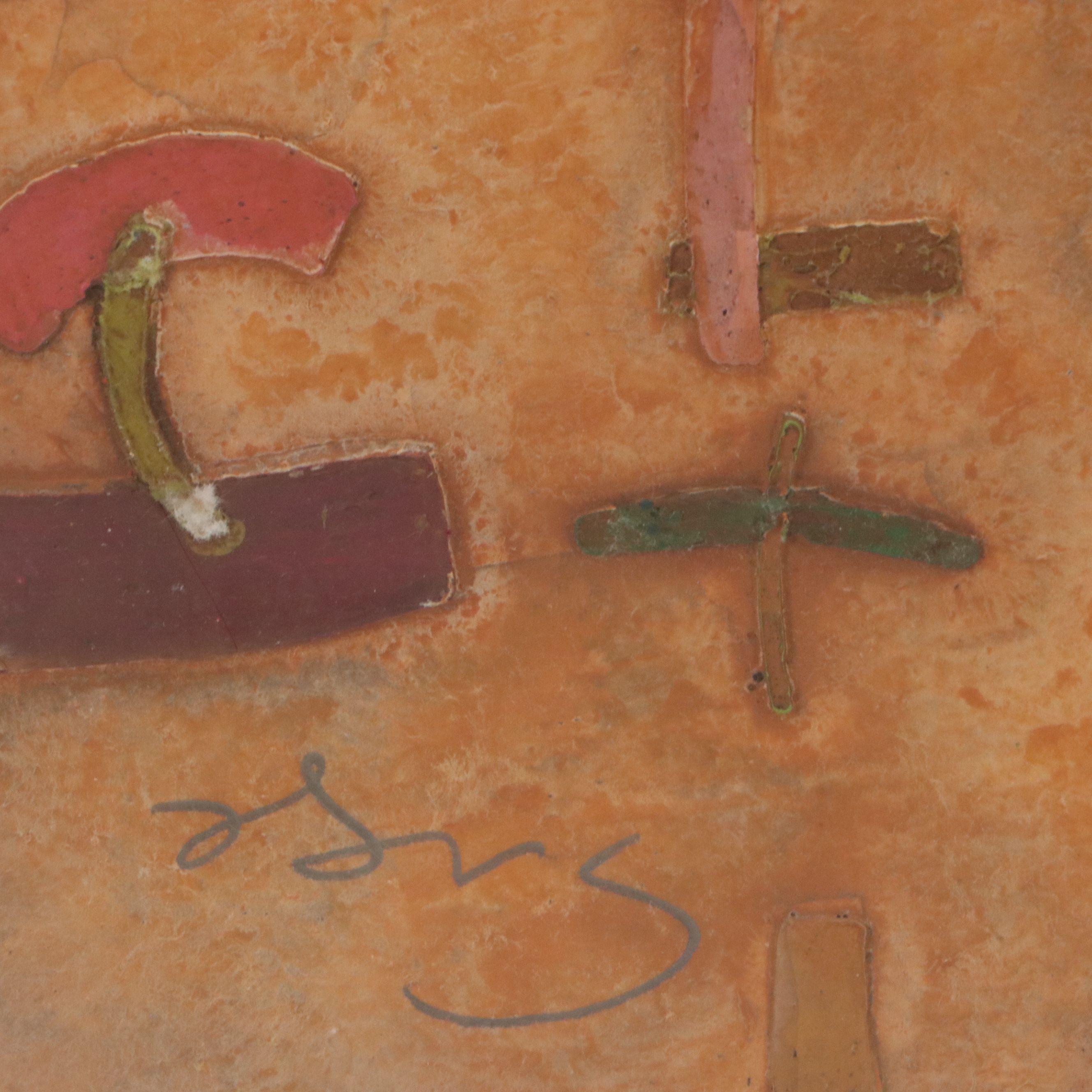 Walter Sorge Modernist Abstract Oil Painting, Late 20th Century