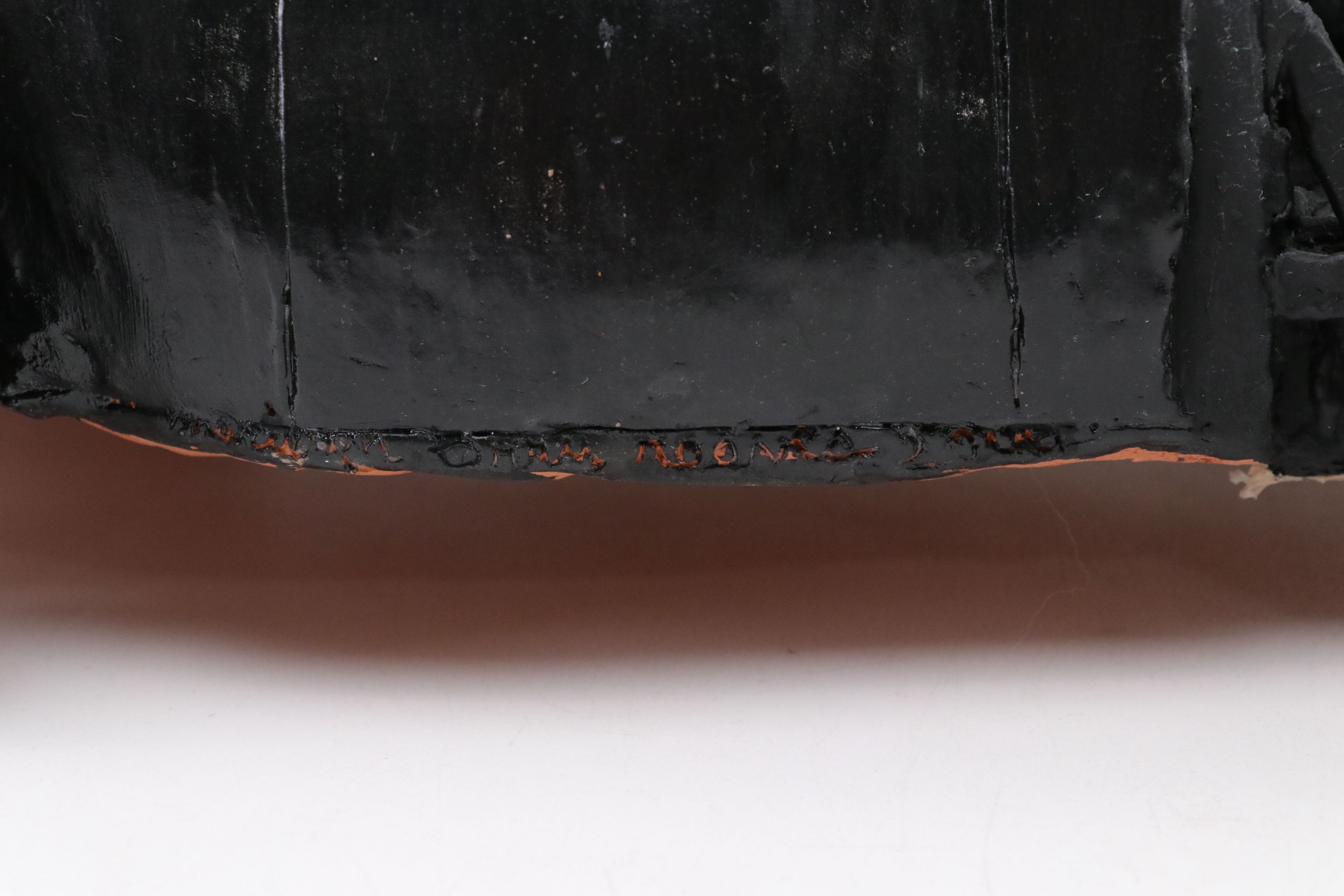 Marilyn Reeves Signed Terracotta Sculpture of Hot Rod Roadster & Driver