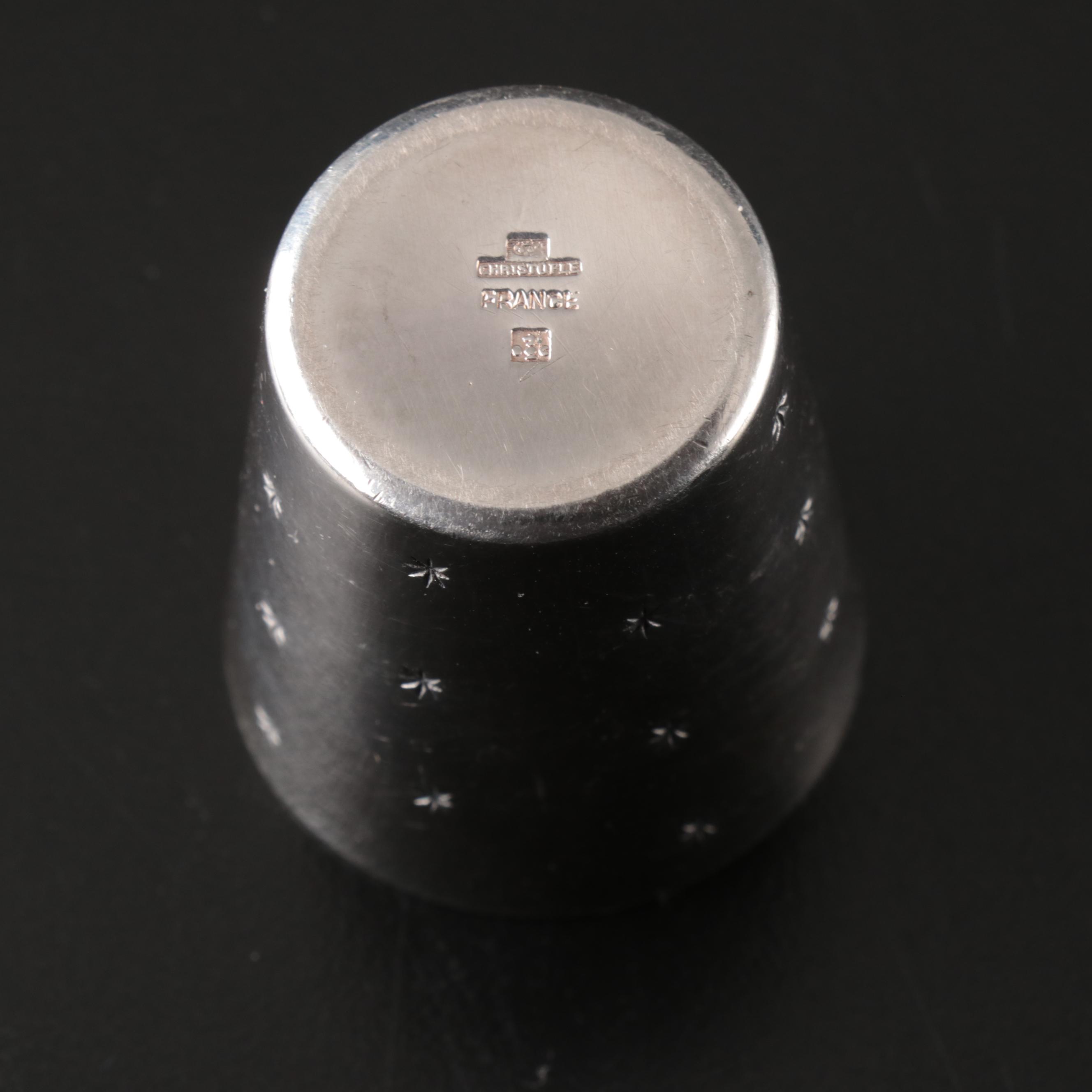 Christofle French Silver Plate Starburst Cup, Mid-20th Century