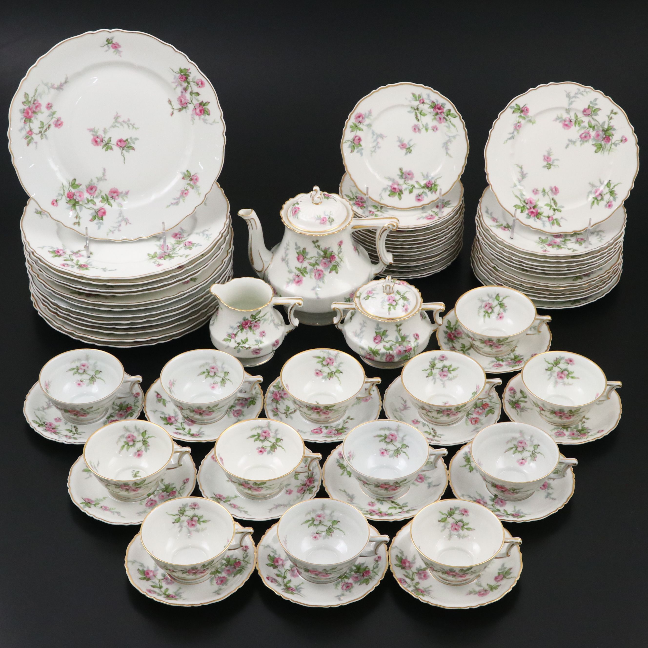 Haviland "Sylvia" Porcelain Dinnerware and Tea Service, Late 19th/ Early 20th C.