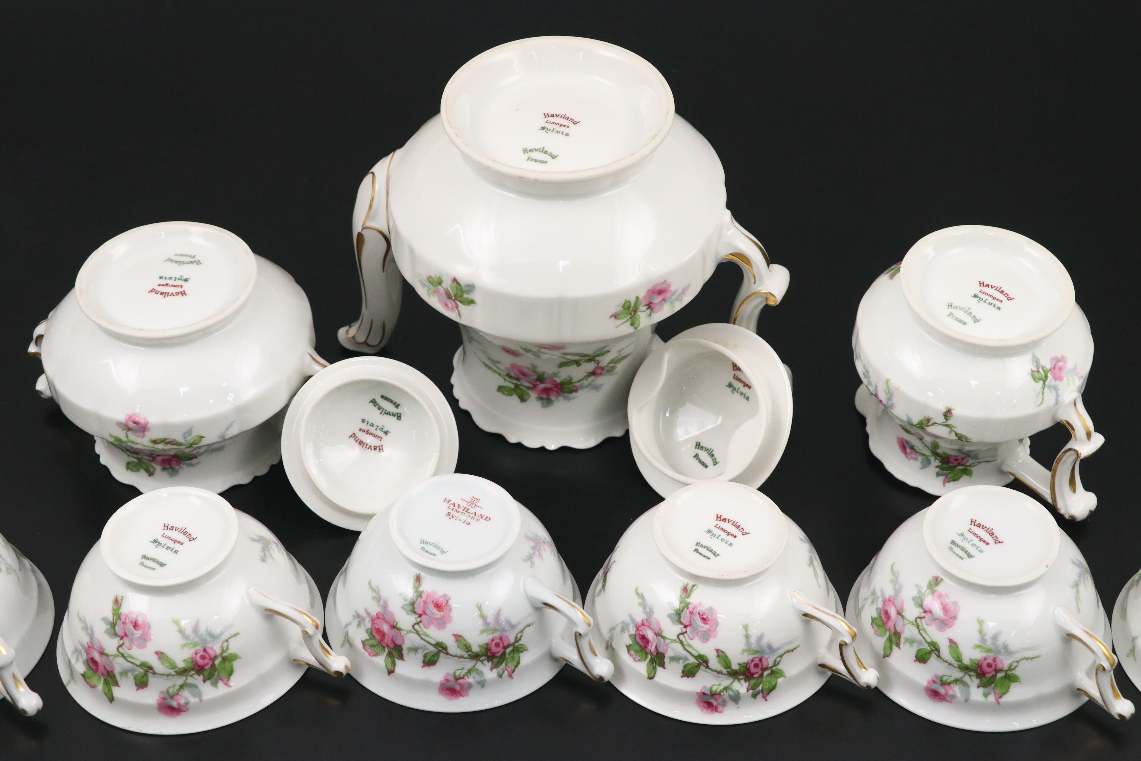 Haviland "Sylvia" Porcelain Dinnerware and Tea Service, Late 19th/ Early 20th C.