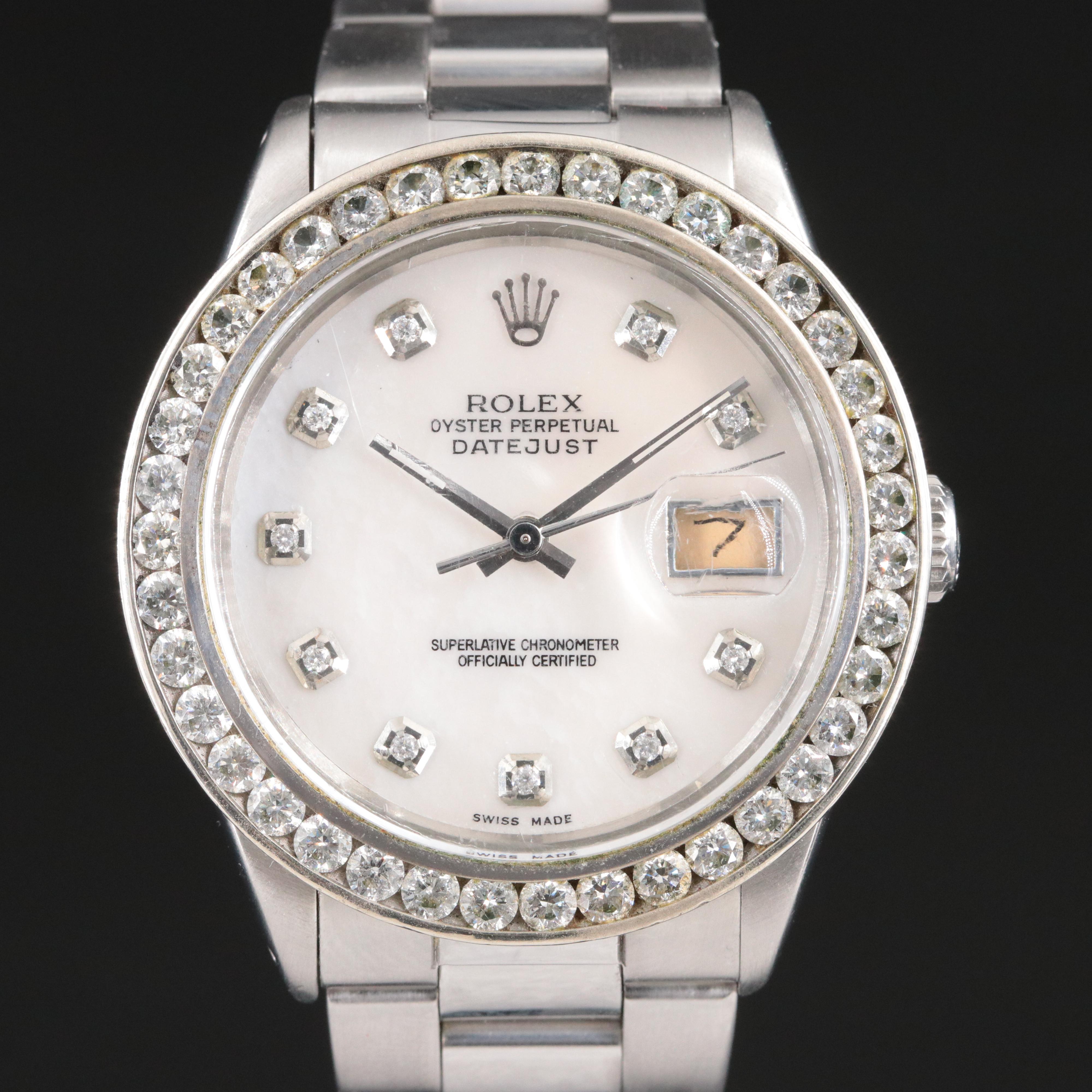 Rolex Datejust 16013 Custom Diamond Watch c.1987