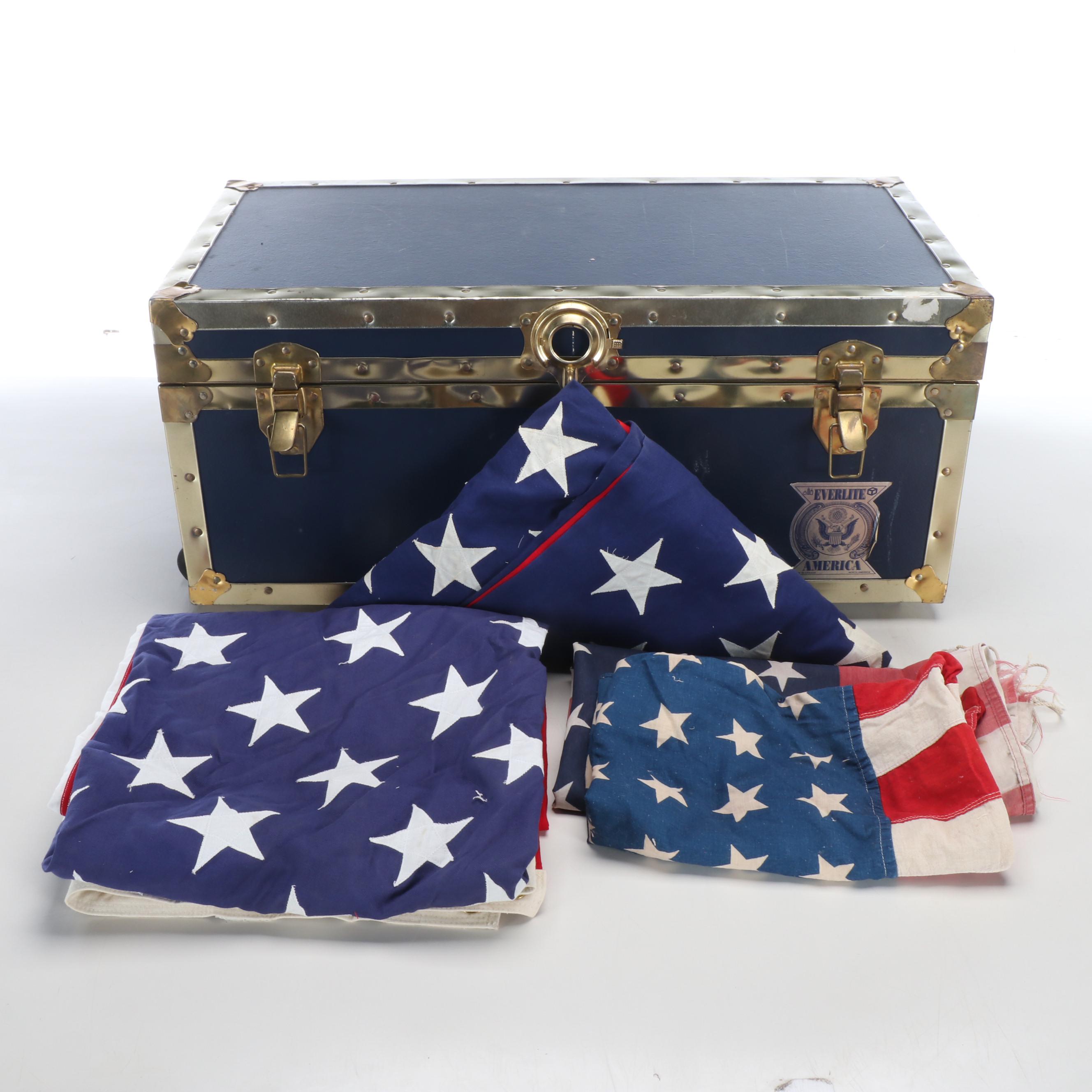 American Flags in Vintage Everlite Chest