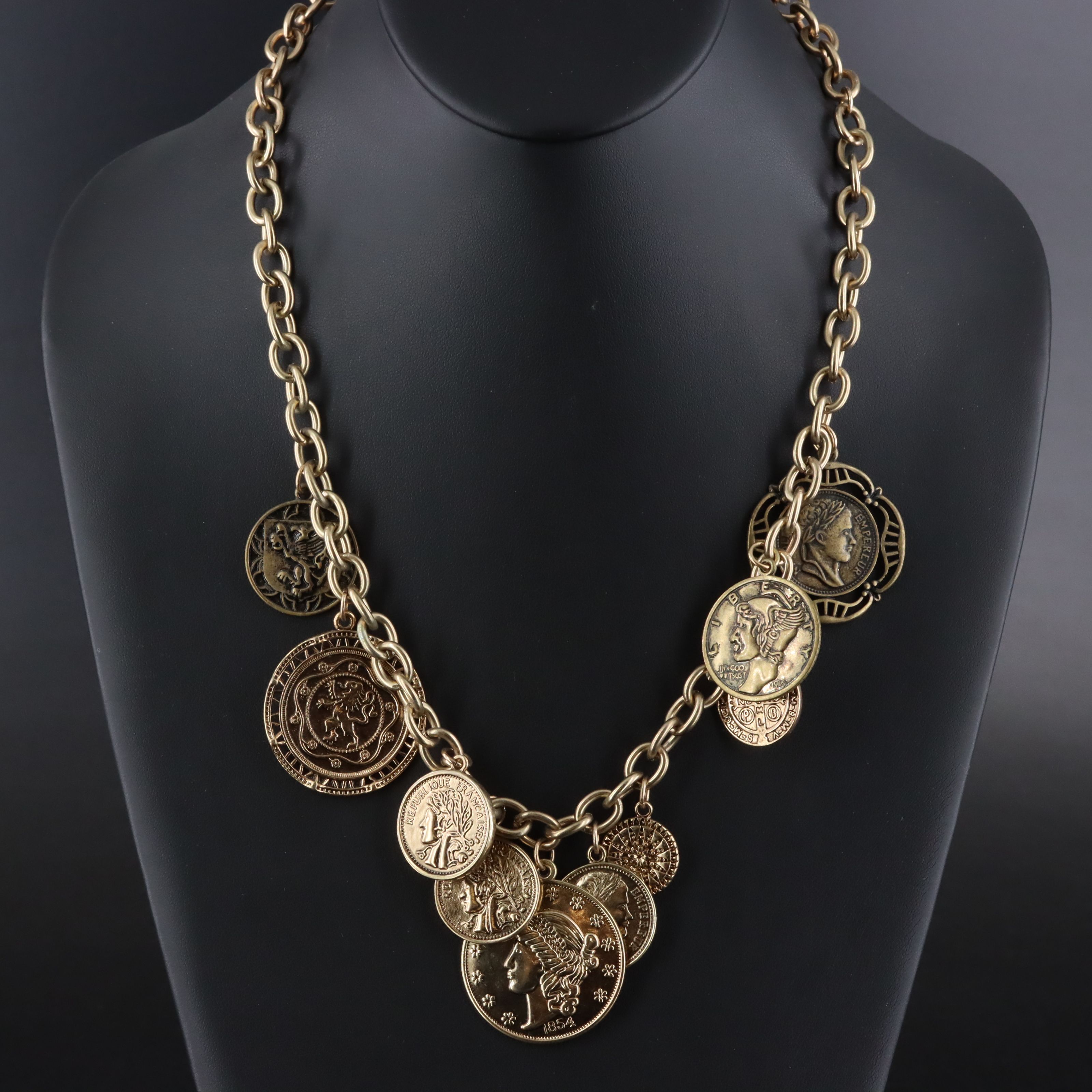 Replica Coin Charm Necklace