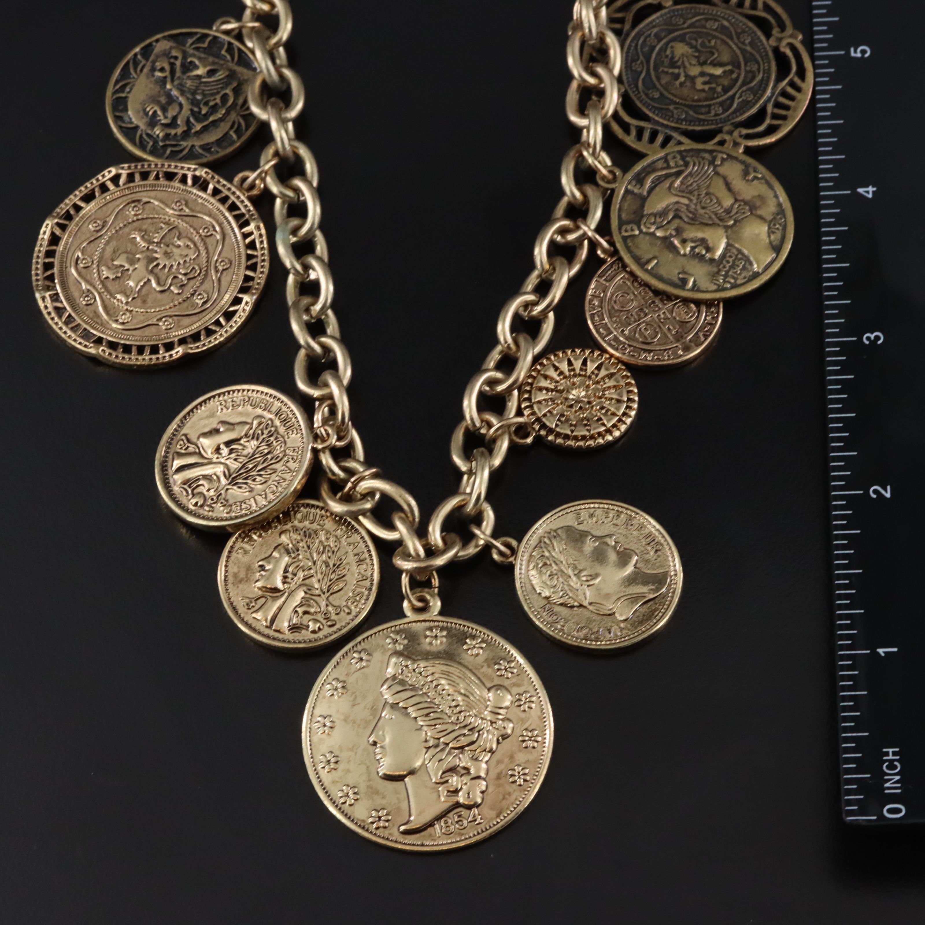 Replica Coin Charm Necklace