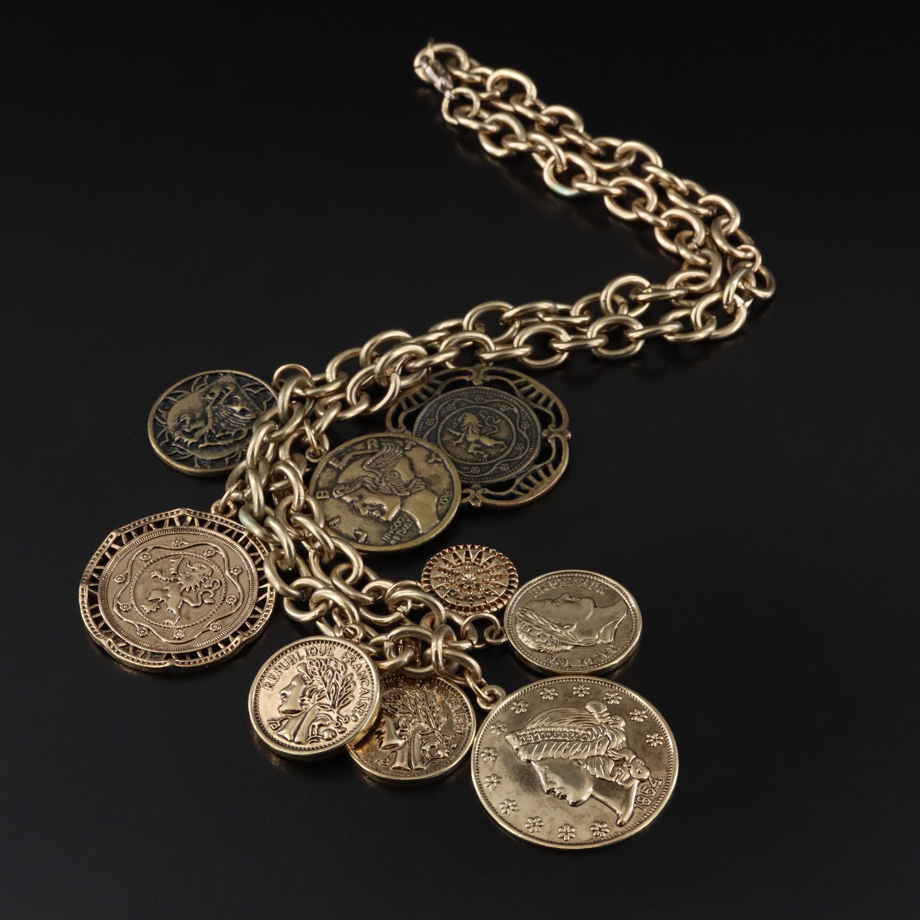 Replica Coin Charm Necklace