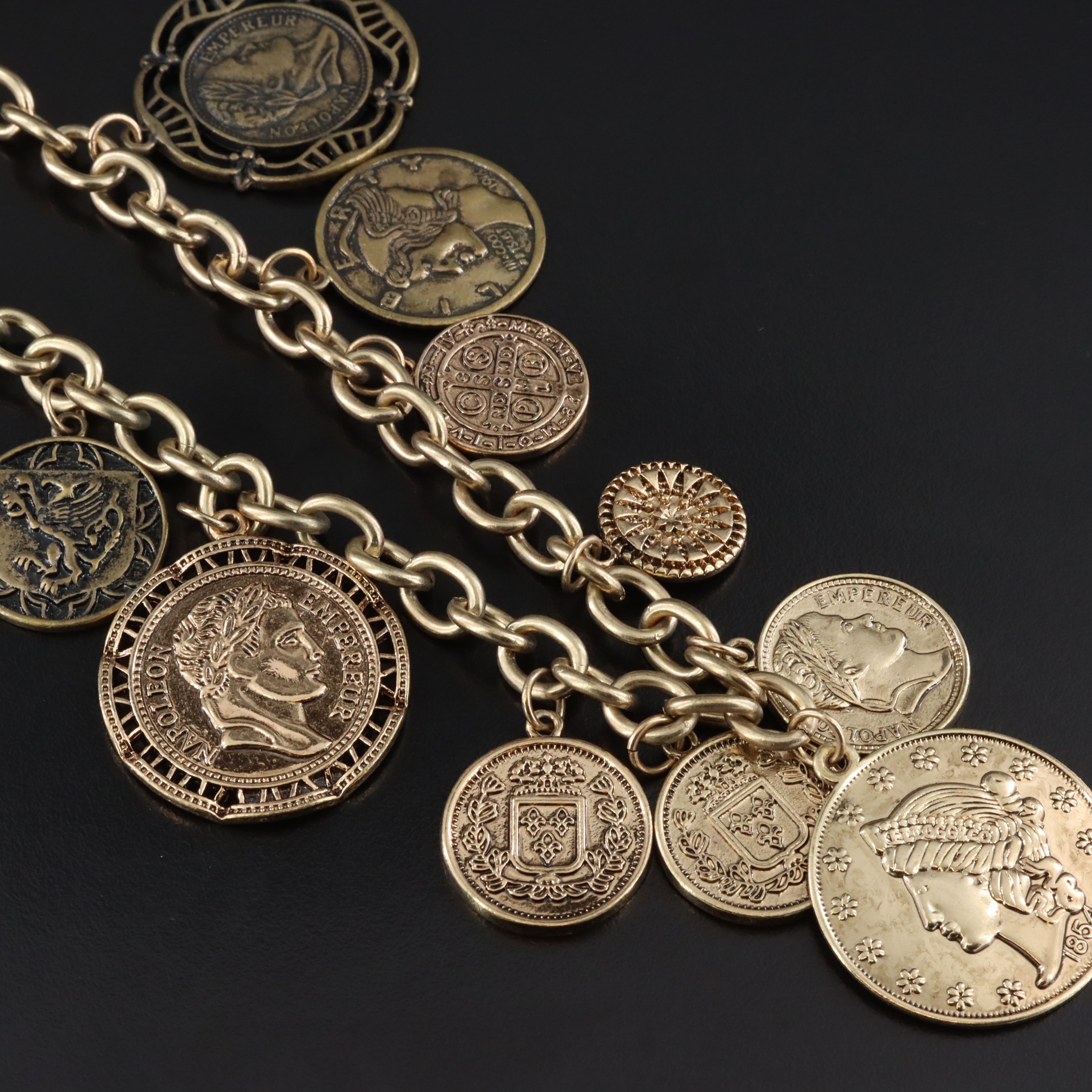 Replica Coin Charm Necklace