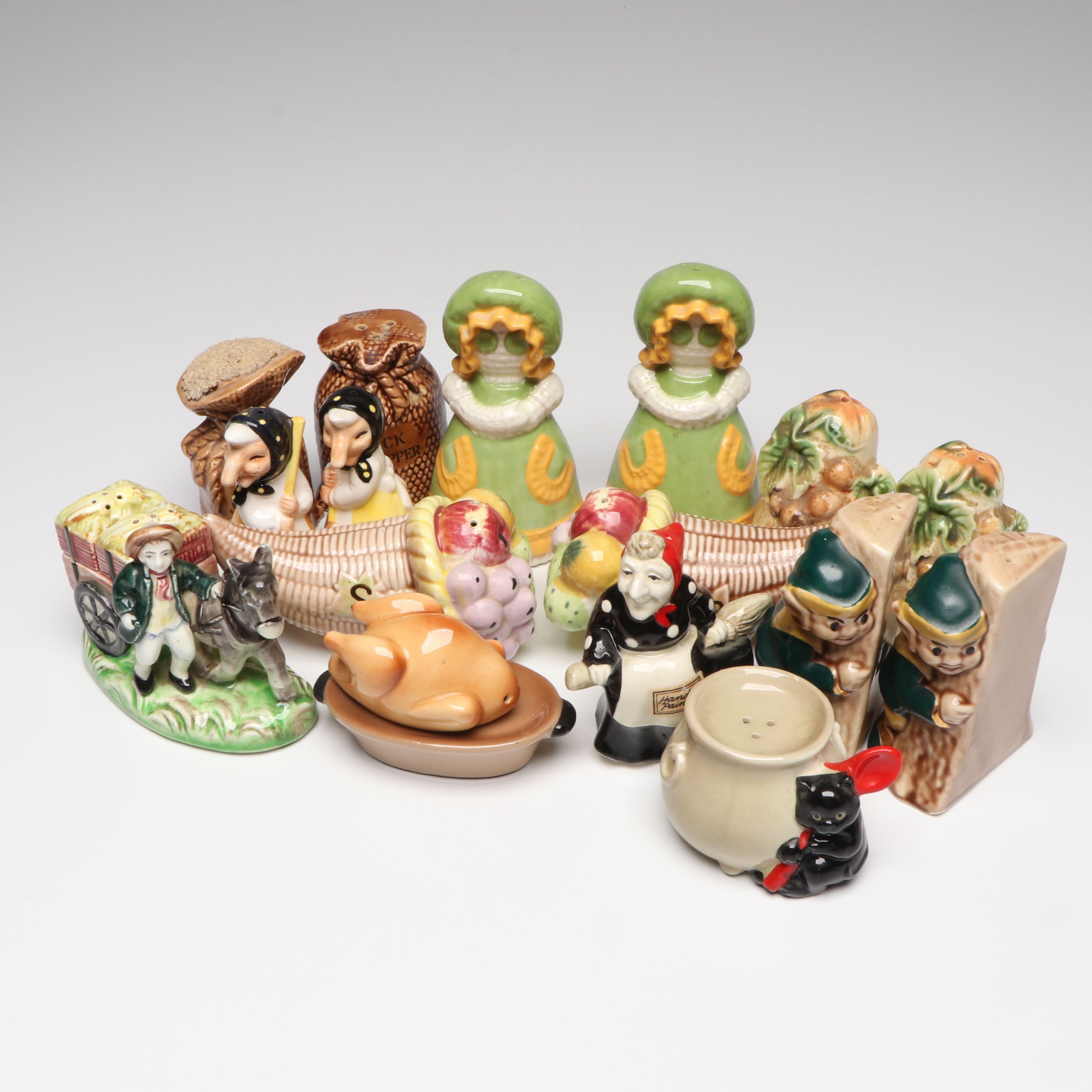 Kitchen Witch Shakers with More Ceramic Novelty Salt and Pepper Shakers