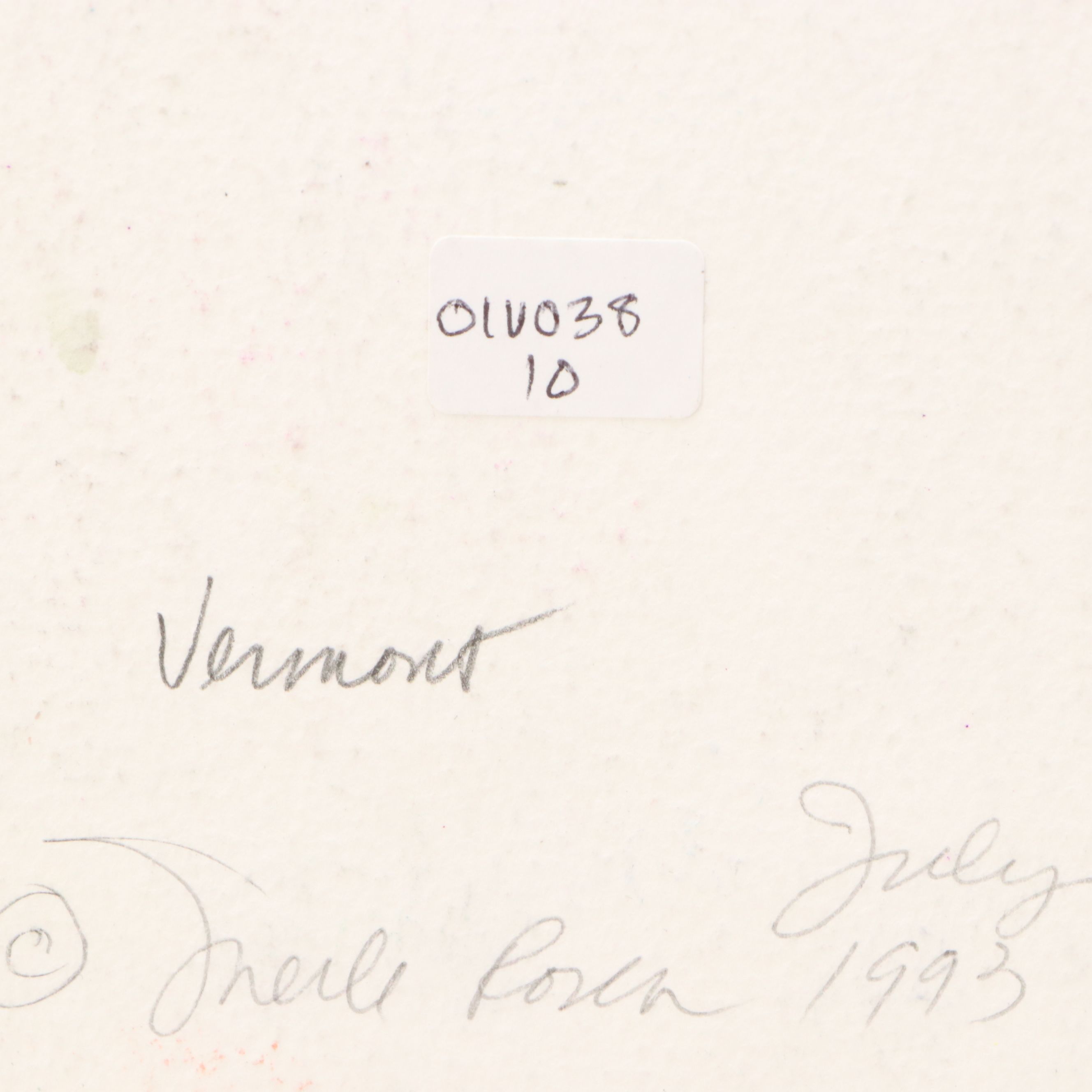 Merle Rosen Stylized Mixed Media Drawing of Figure on Roller Skates, 1993