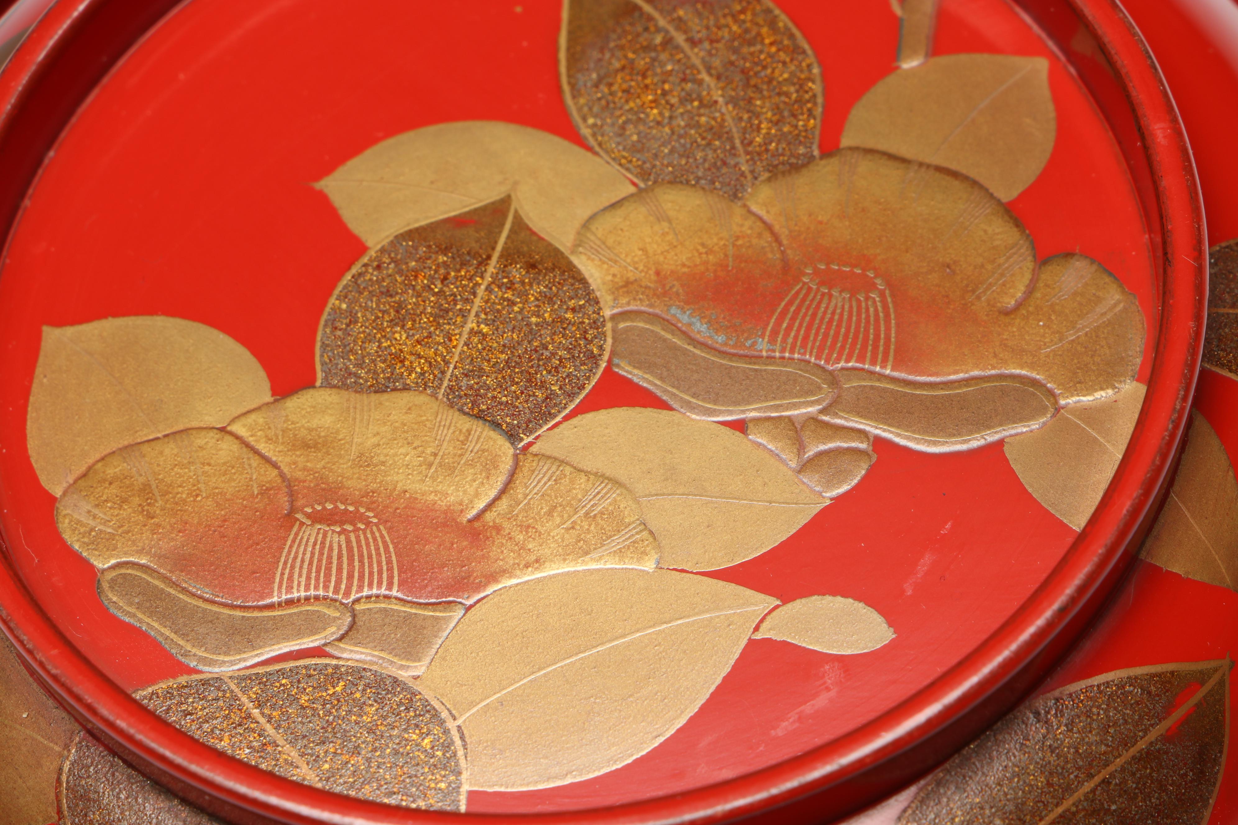 Japanese Style Lacquerware Two-Piece Bowls