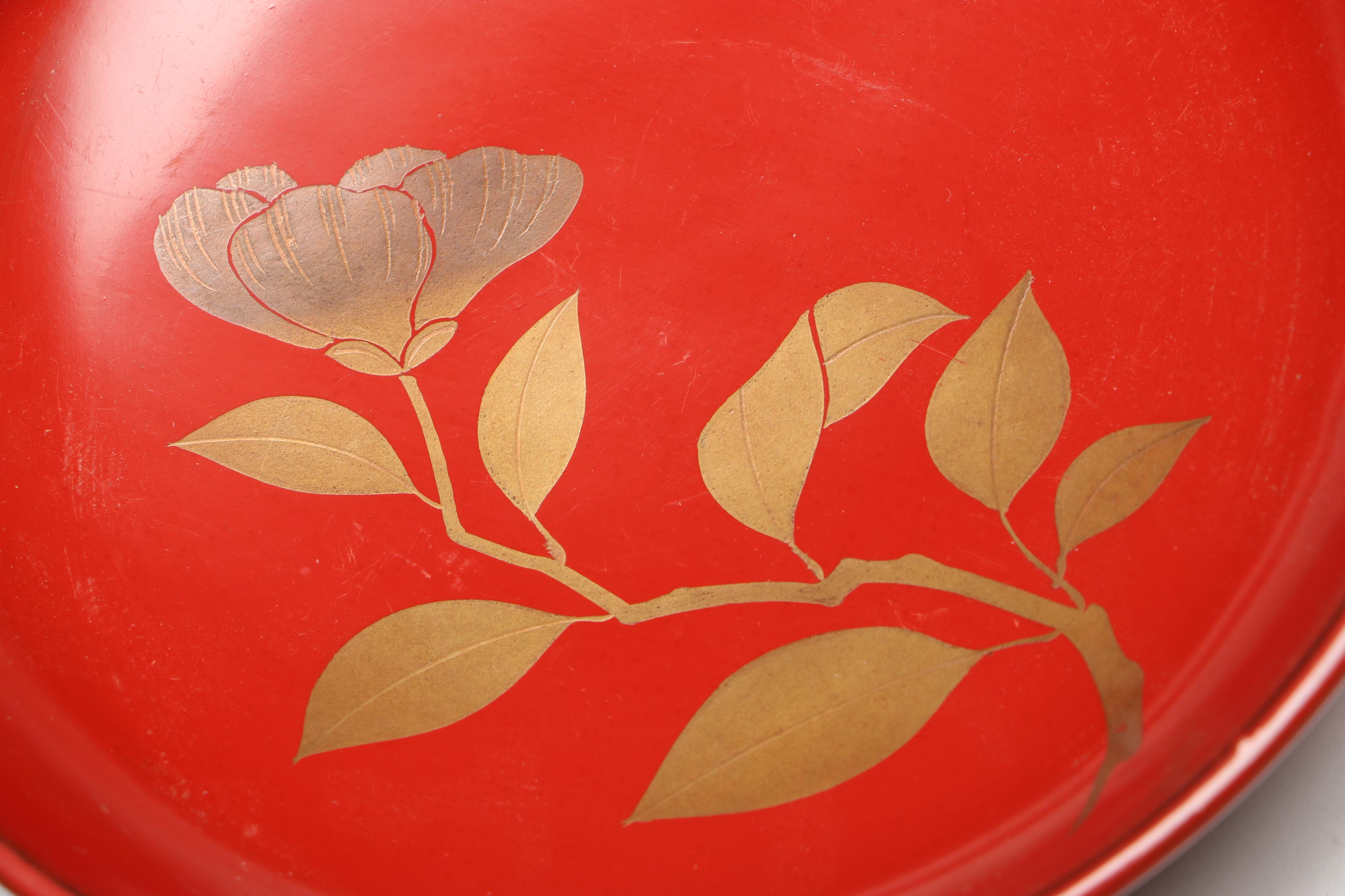 Japanese Style Lacquerware Two-Piece Bowls