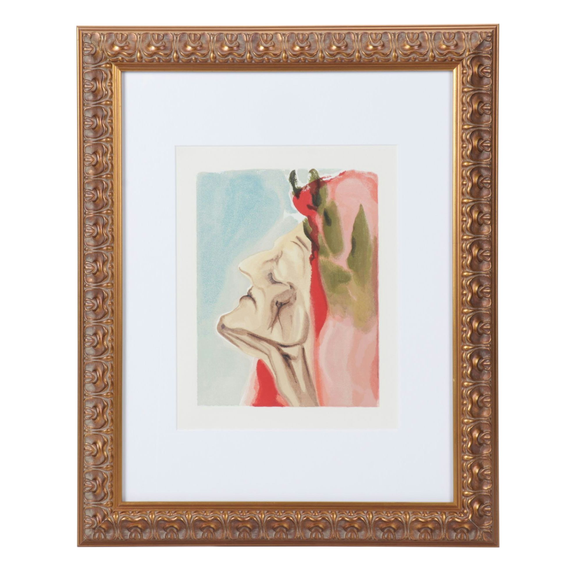 Salvador Dalí Wood Engraving "Le nouveau doute de Dante", 1960-1964