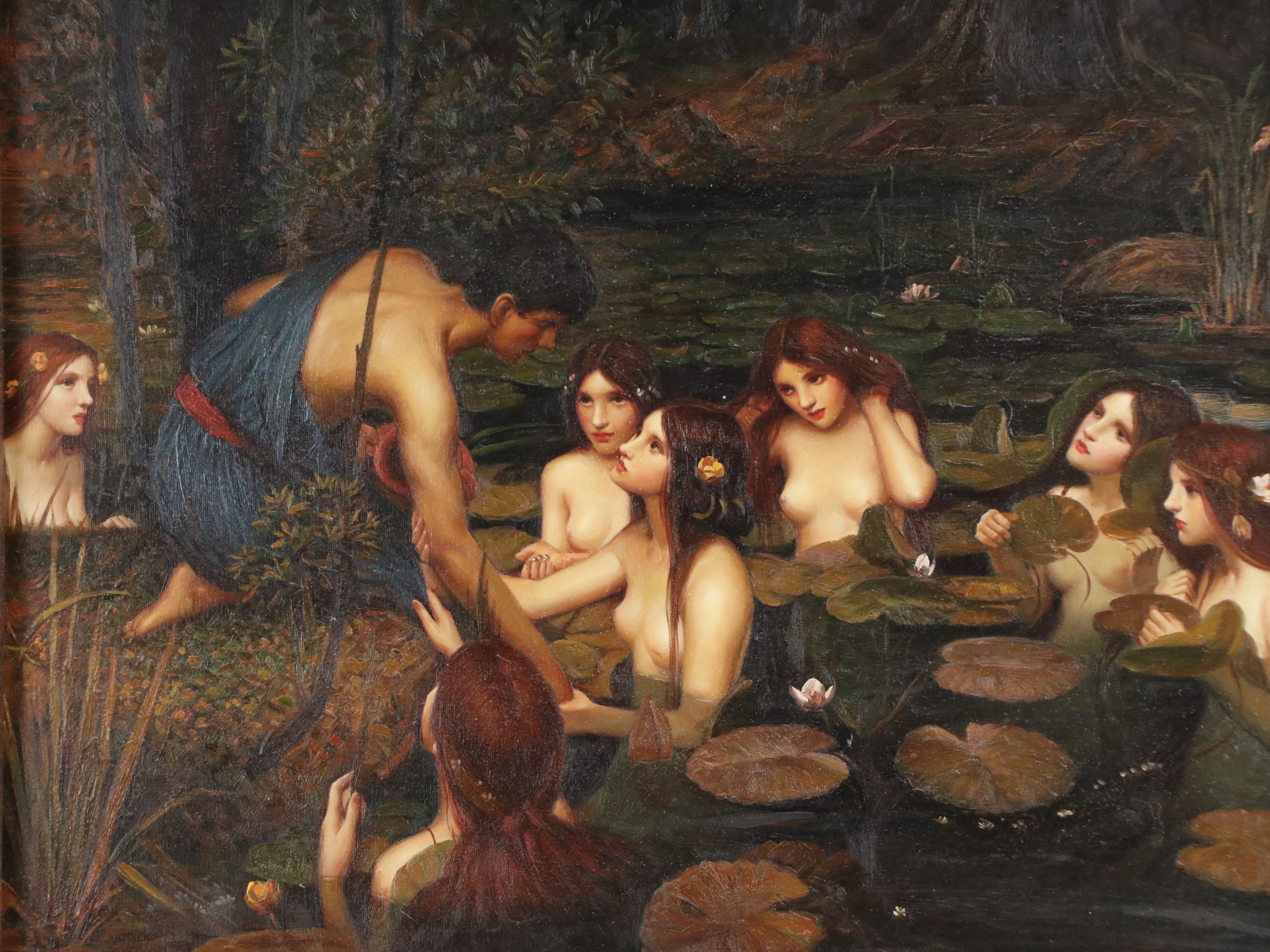 Copy Oil Painting After John William Waterhouse "Hylas and the Nymphs"
